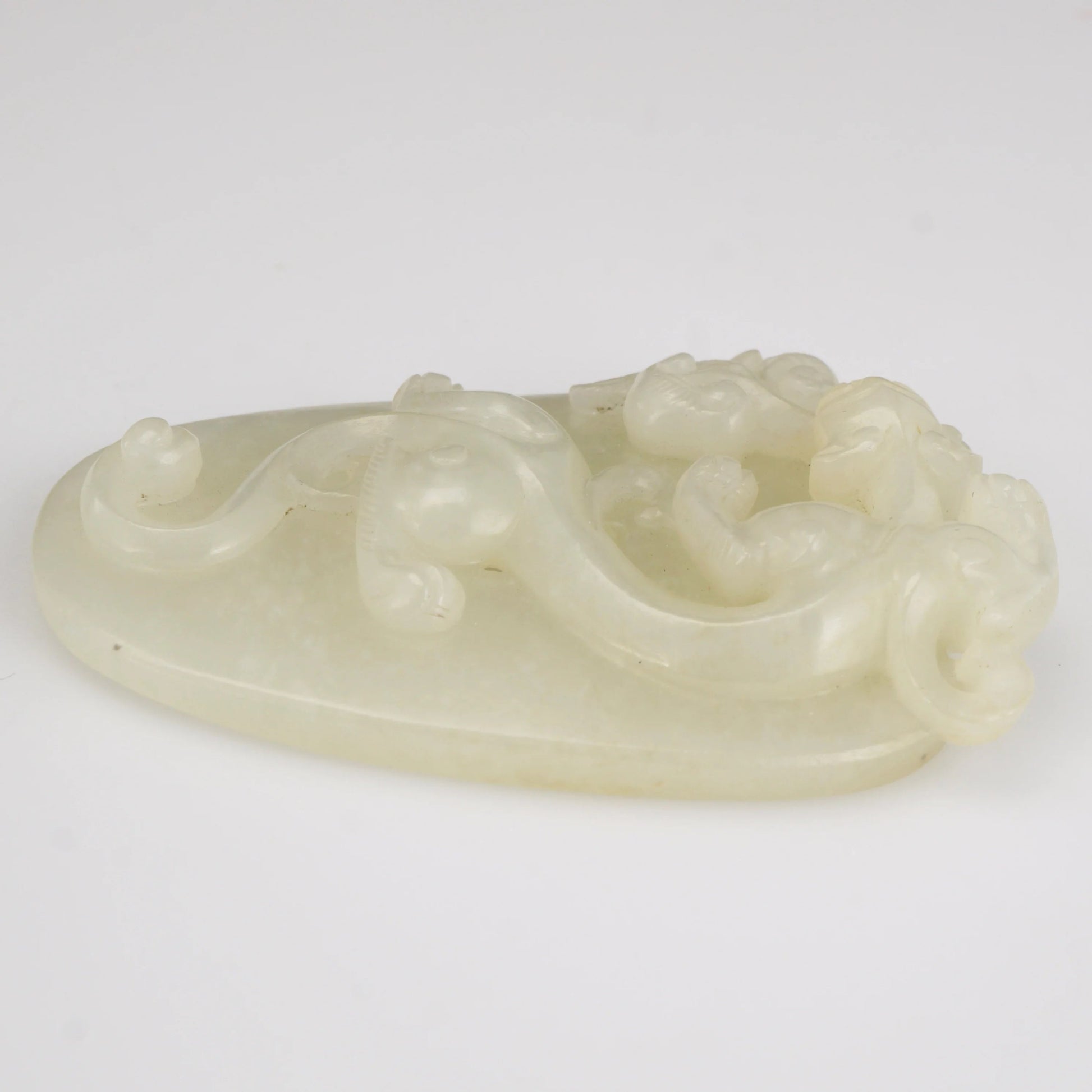 Qing Chinese Jade Chimera Pendant Plaque Pale Green 18/19th Century - Bear and Raven Antiques