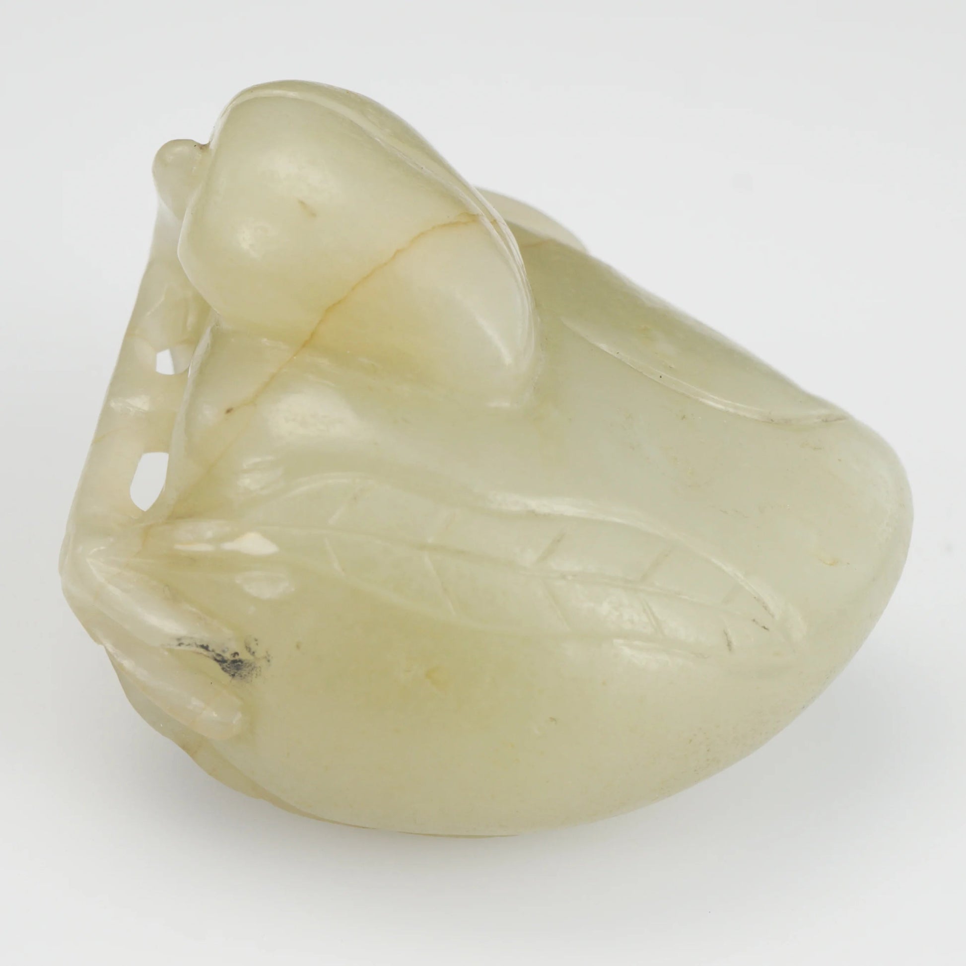 Qing Chinese Jade Peach Toggle Pale Green - Bear and Raven Antiques