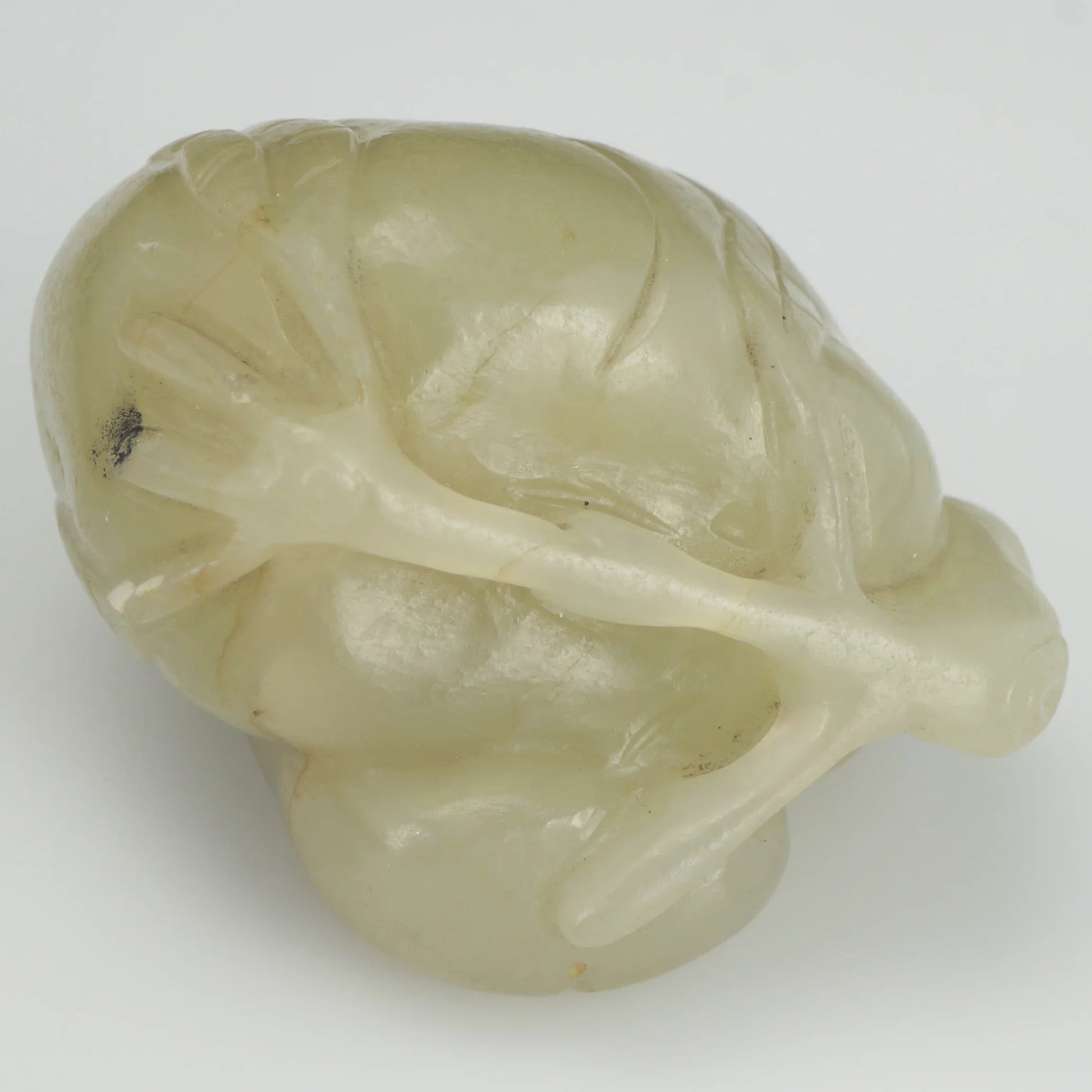 Qing Chinese Jade Peach Toggle Pale Green - Bear and Raven Antiques