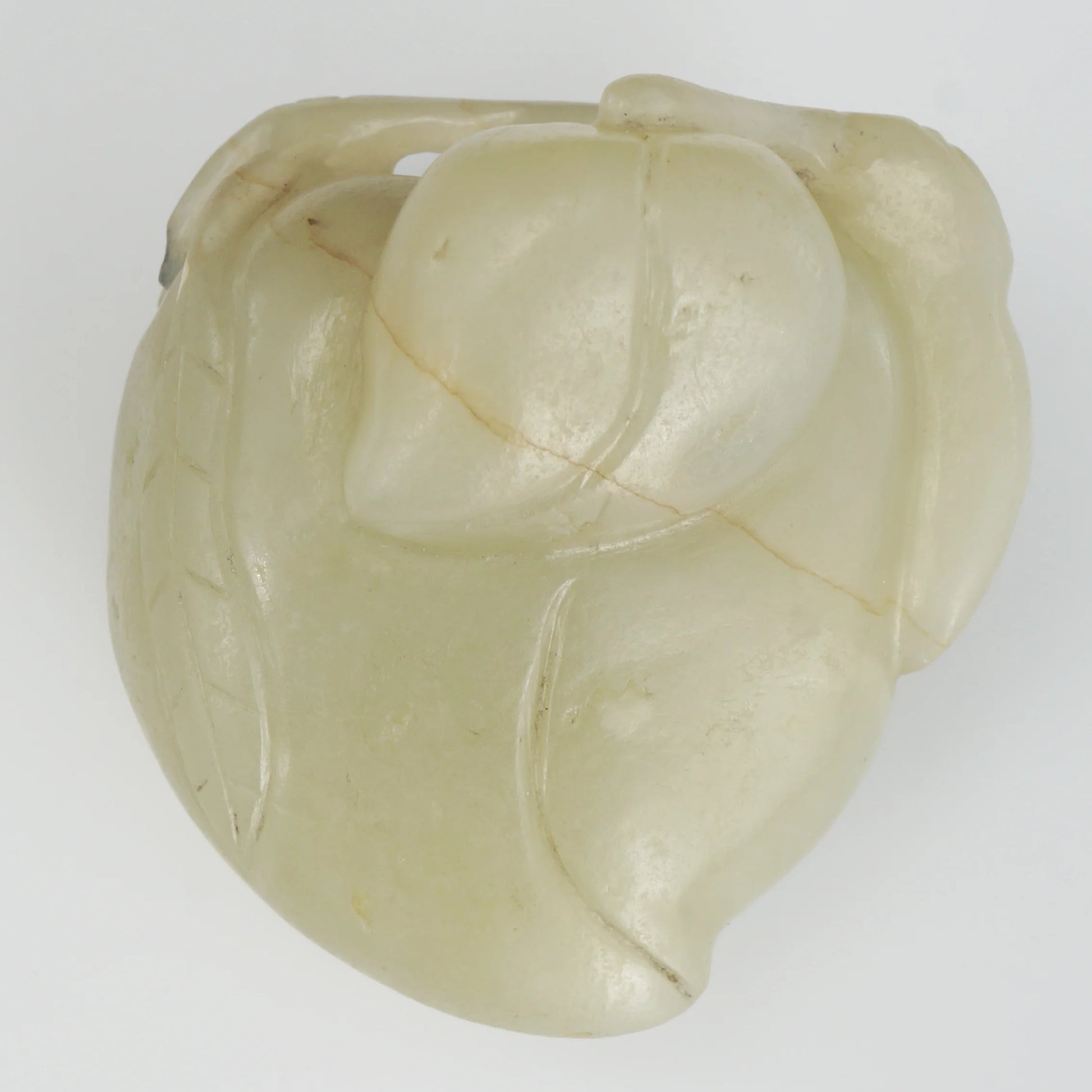 Qing Chinese Jade Peach Toggle Pale Green - Bear and Raven Antiques