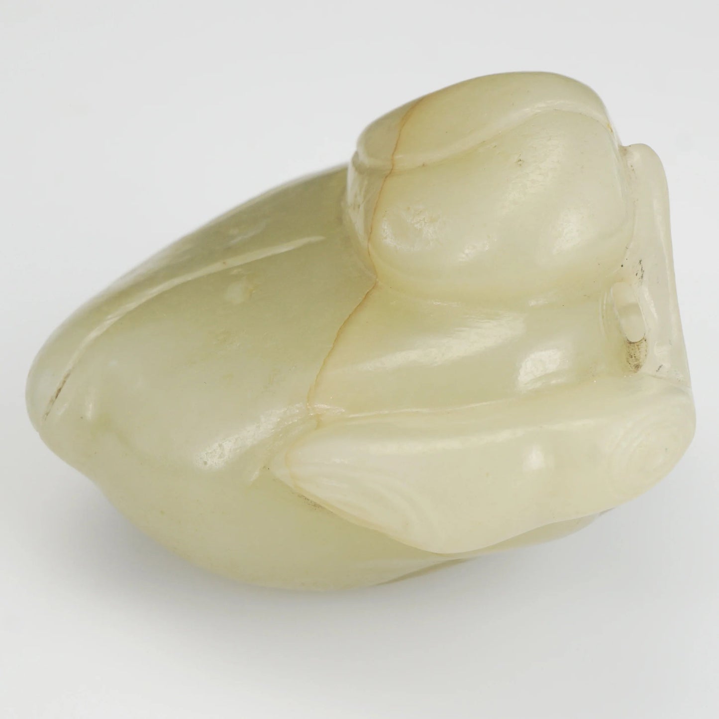 Qing Chinese Jade Peach Toggle Pale Green - Bear and Raven Antiques