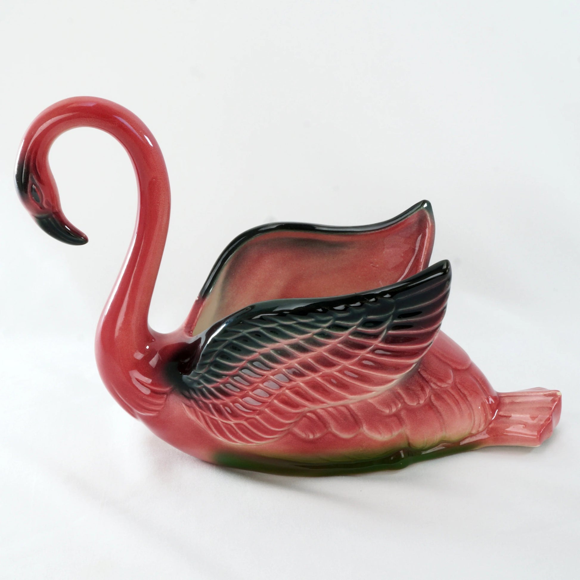 Royal Copley MCM Pink Flamingo Planter 1950's - Bear and Raven Antiques