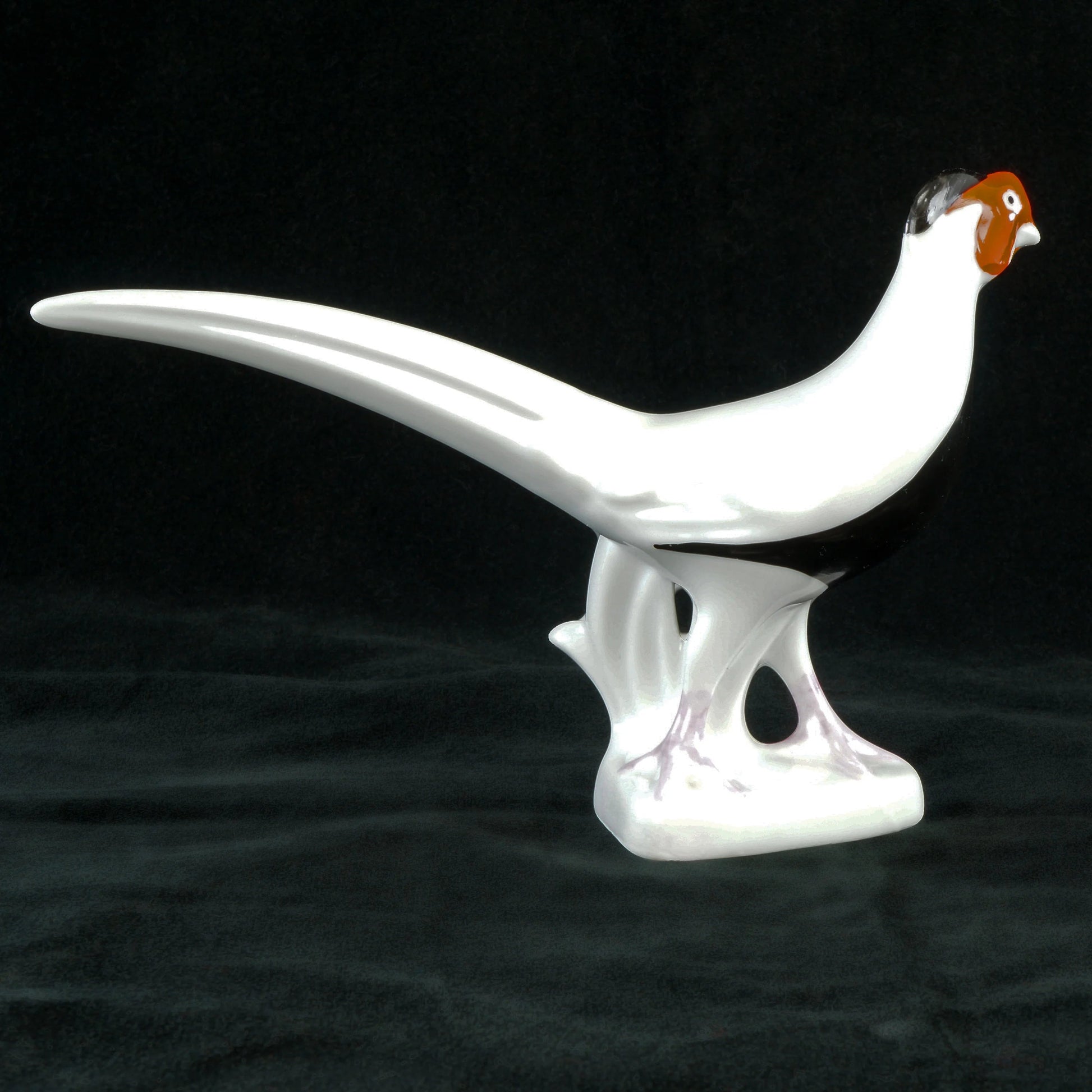 Silver Pheasant Porcelain Eastern European Figurine - Bear and Raven Antiques