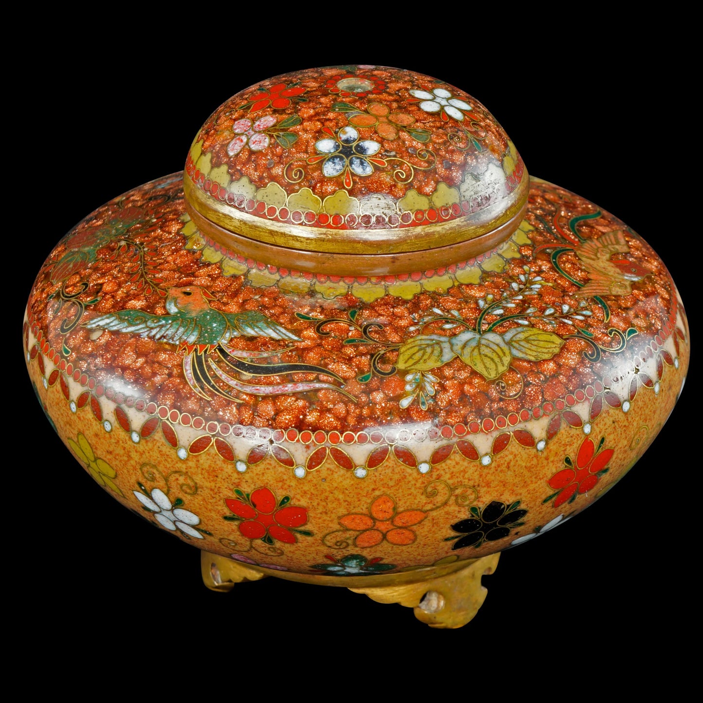 Small Japanese Cloisonne Censer Phoenix Motif Meiji Period - Bear and Raven Antiques