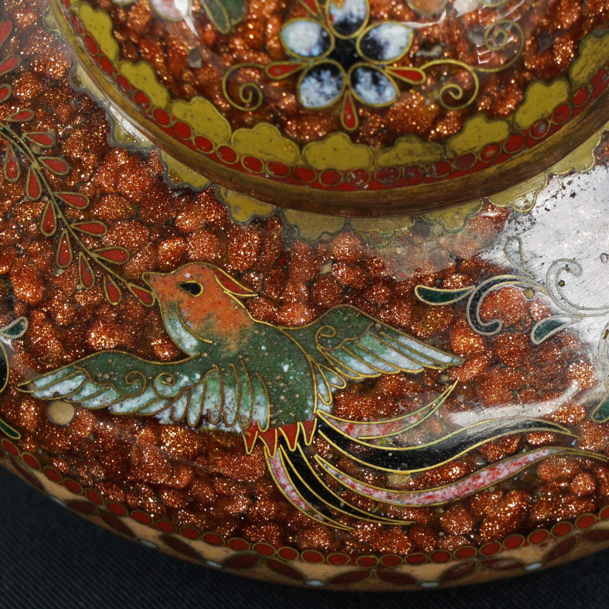 Small Japanese Cloisonne Censer Phoenix Motif Meiji Period - Bear and Raven Antiques