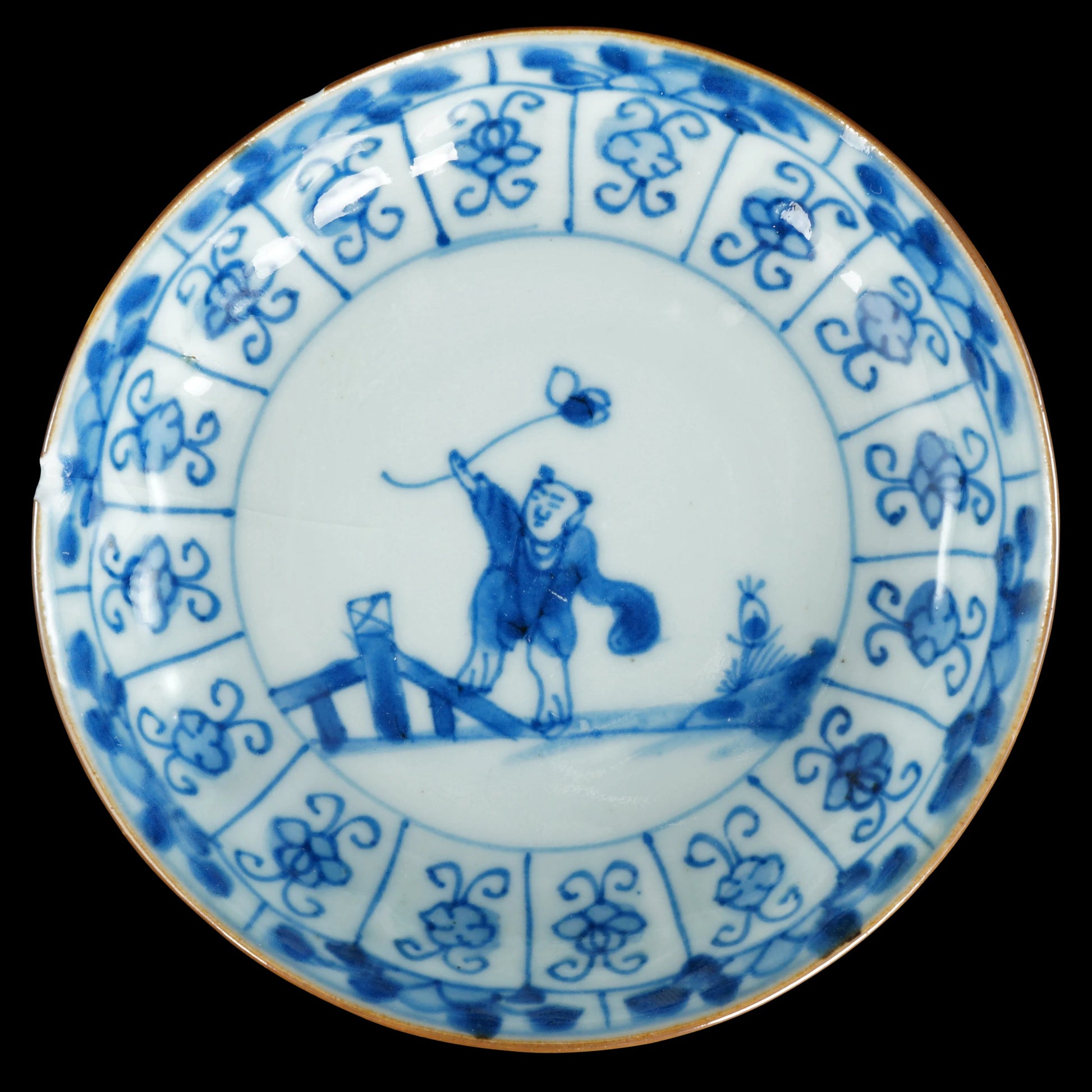 Three Chinese Kangxi Blue and White Saucers 18th Century - Bear and Raven Antiques