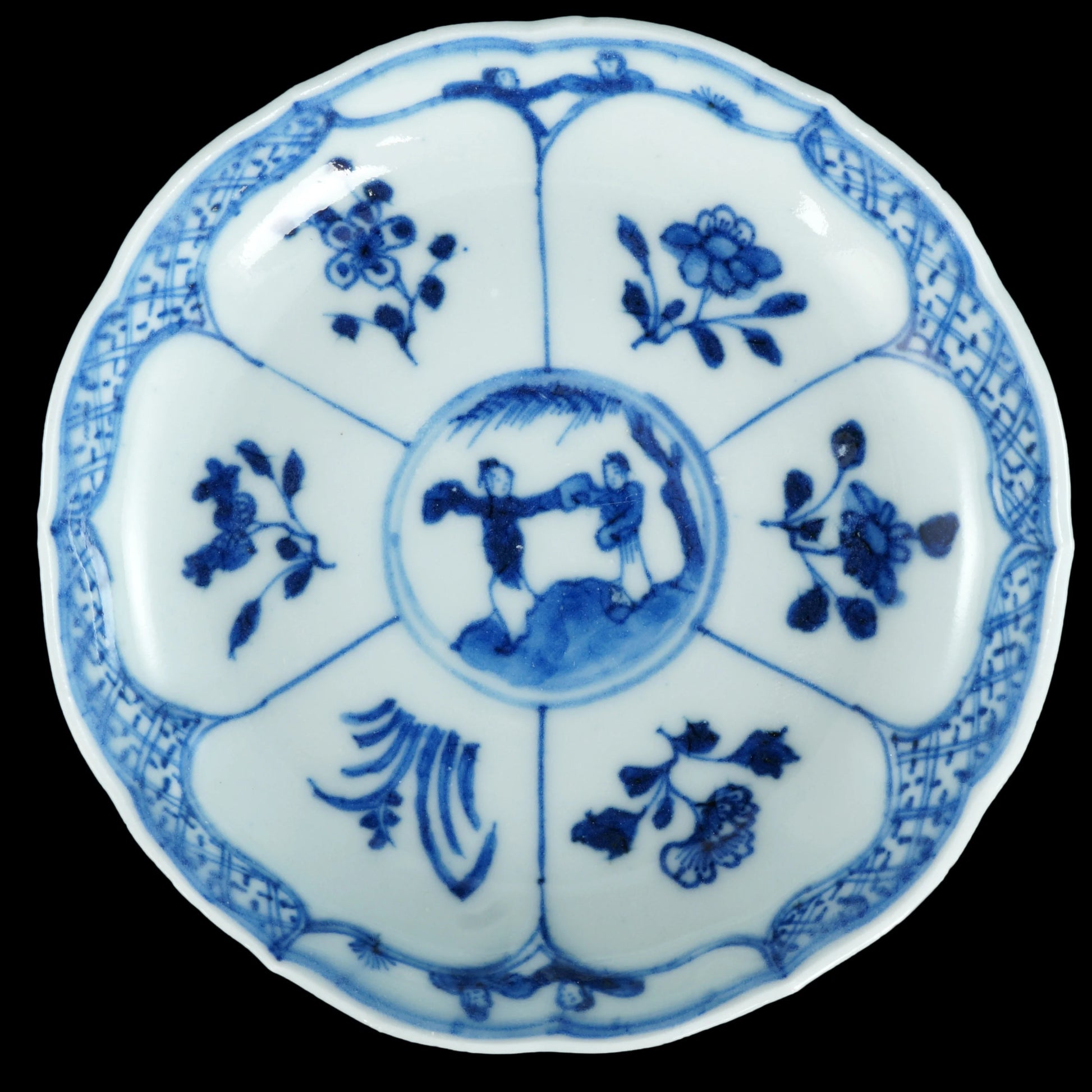 Three Chinese Kangxi Blue and White Saucers 18th Century - Bear and Raven Antiques