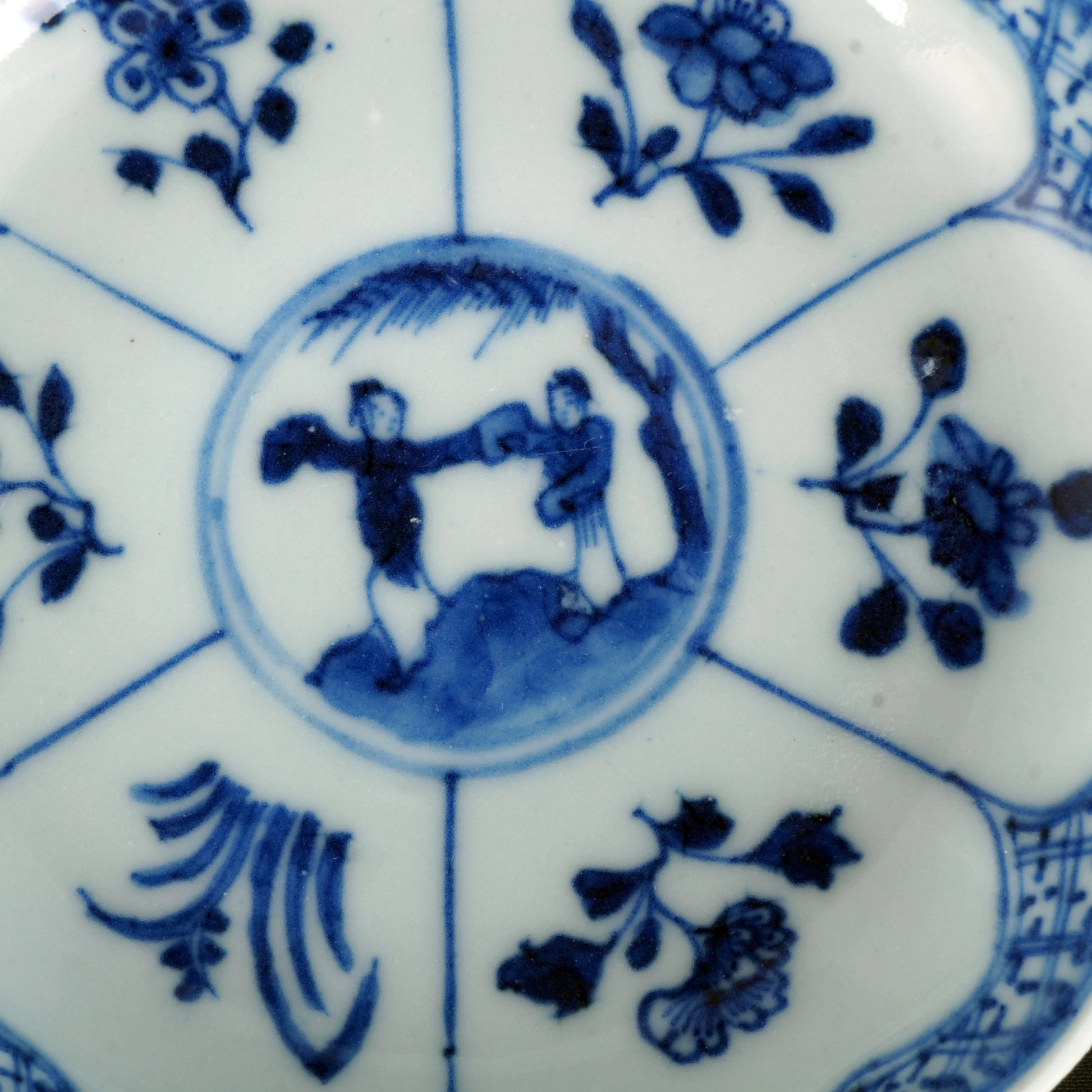 Three Chinese Kangxi Blue and White Saucers 18th Century - Bear and Raven Antiques