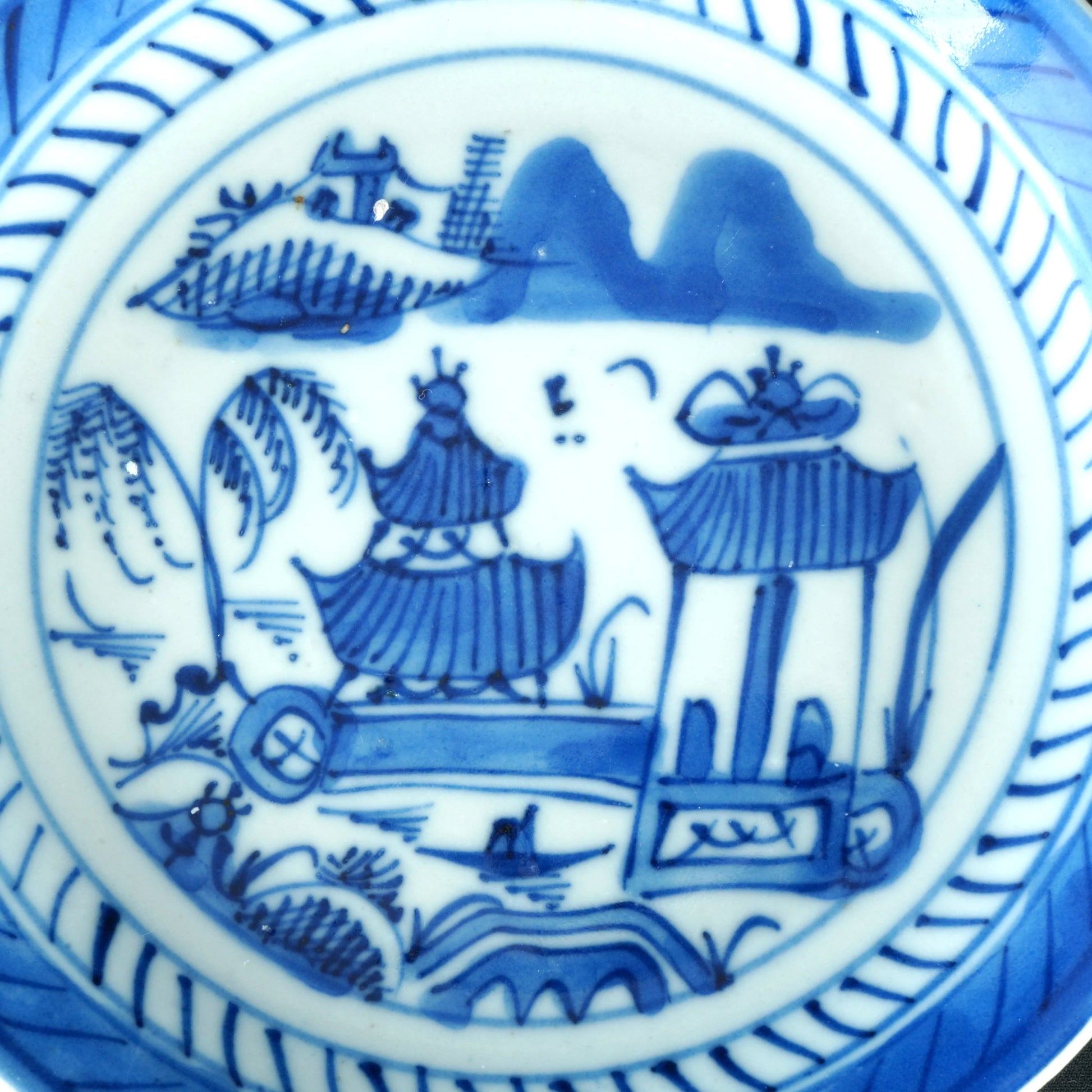 Three Chinese Qing Blue and White Saucers 18th and 19th Century - Bear and Raven Antiques