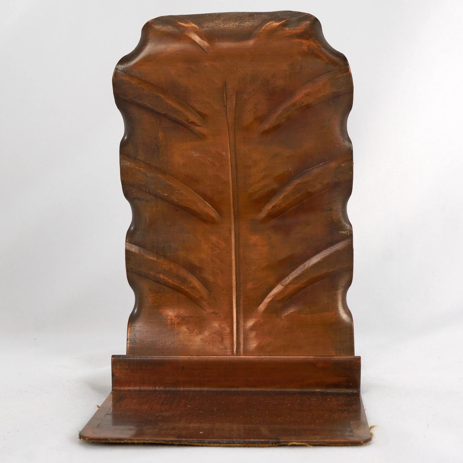 Vintage Copper Leaf Bookend 1930's - Bear and Raven Antiques