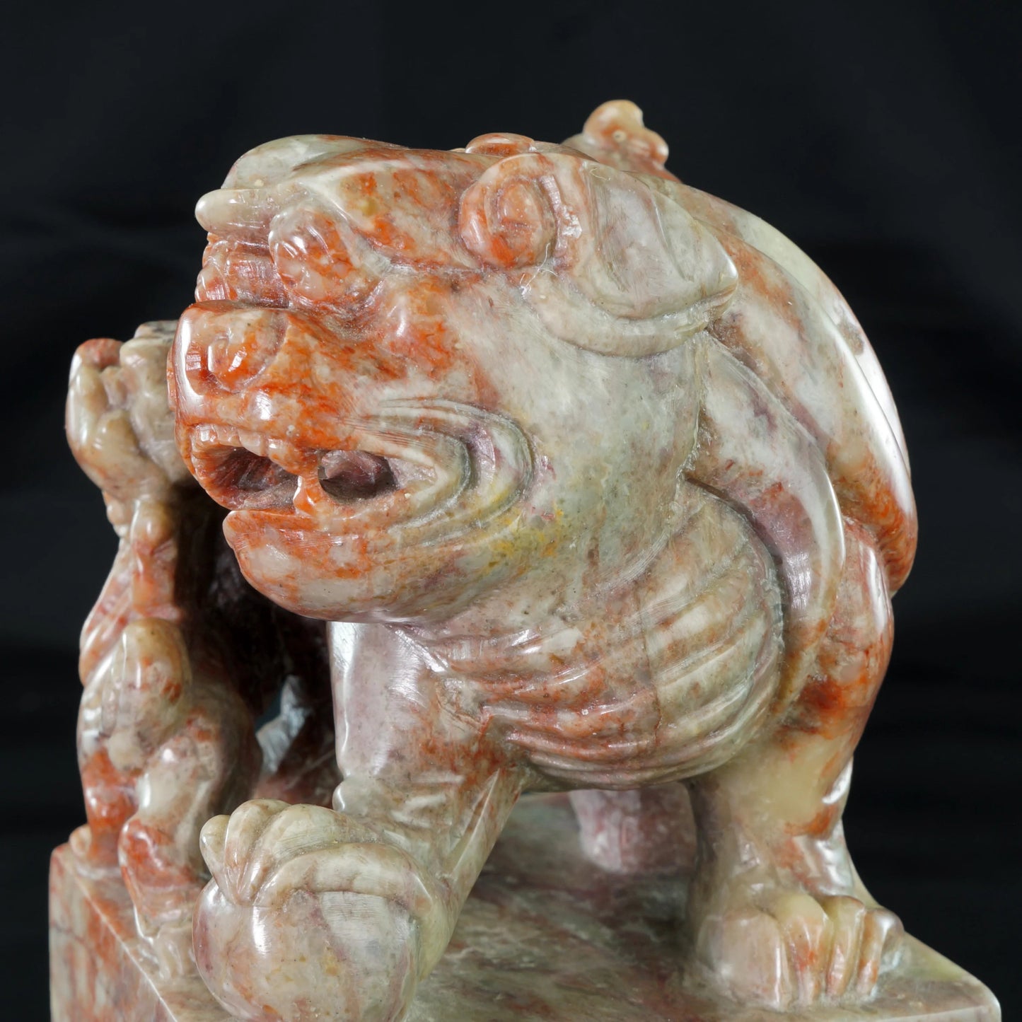 Vintage Large Chinese Buddhist Lion and Cub Soapstone Stamp/Chop 20th C - Bear and Raven Antiques