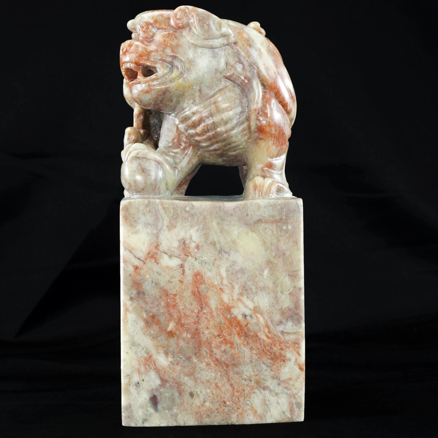 Vintage Large Chinese Buddhist Lion and Cub Soapstone Stamp/Chop 20th C - Bear and Raven Antiques