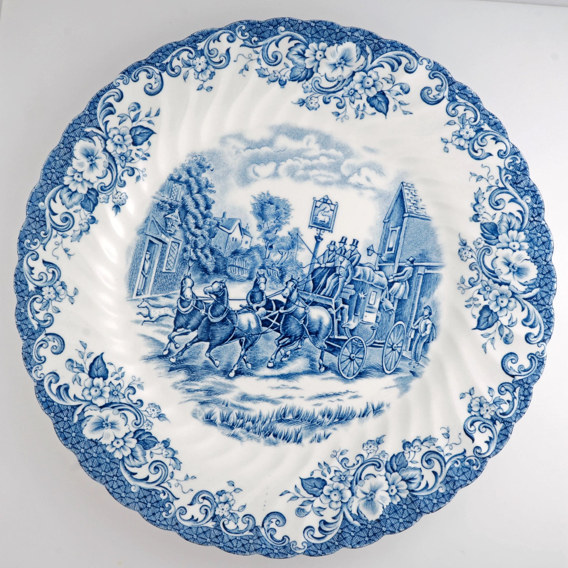 Vintage Transferware Ironstone Dinner Plate Johnson Bros Coaching Scen Bear and Raven Antiques