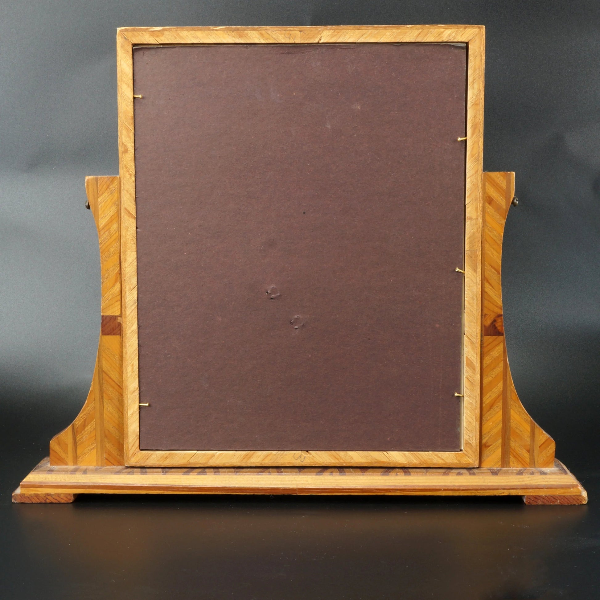 Wood Marquetry Tilt Picture Frame with Photo of Hollywood Beauty Circa 1930 - Bear and Raven Antiques