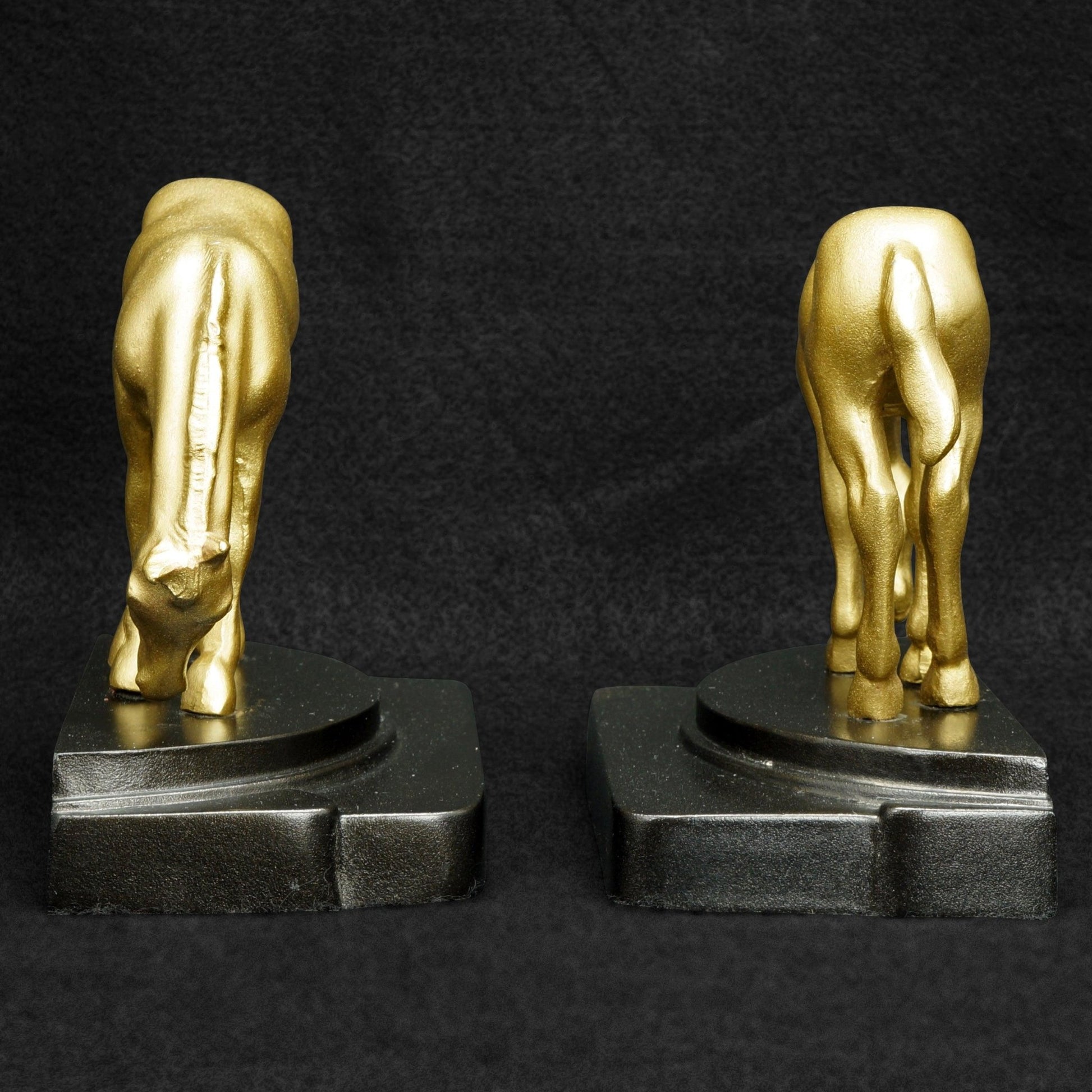 Art Deco Grazing Pony Bookends circa 1930 - Bear and Raven Antiques