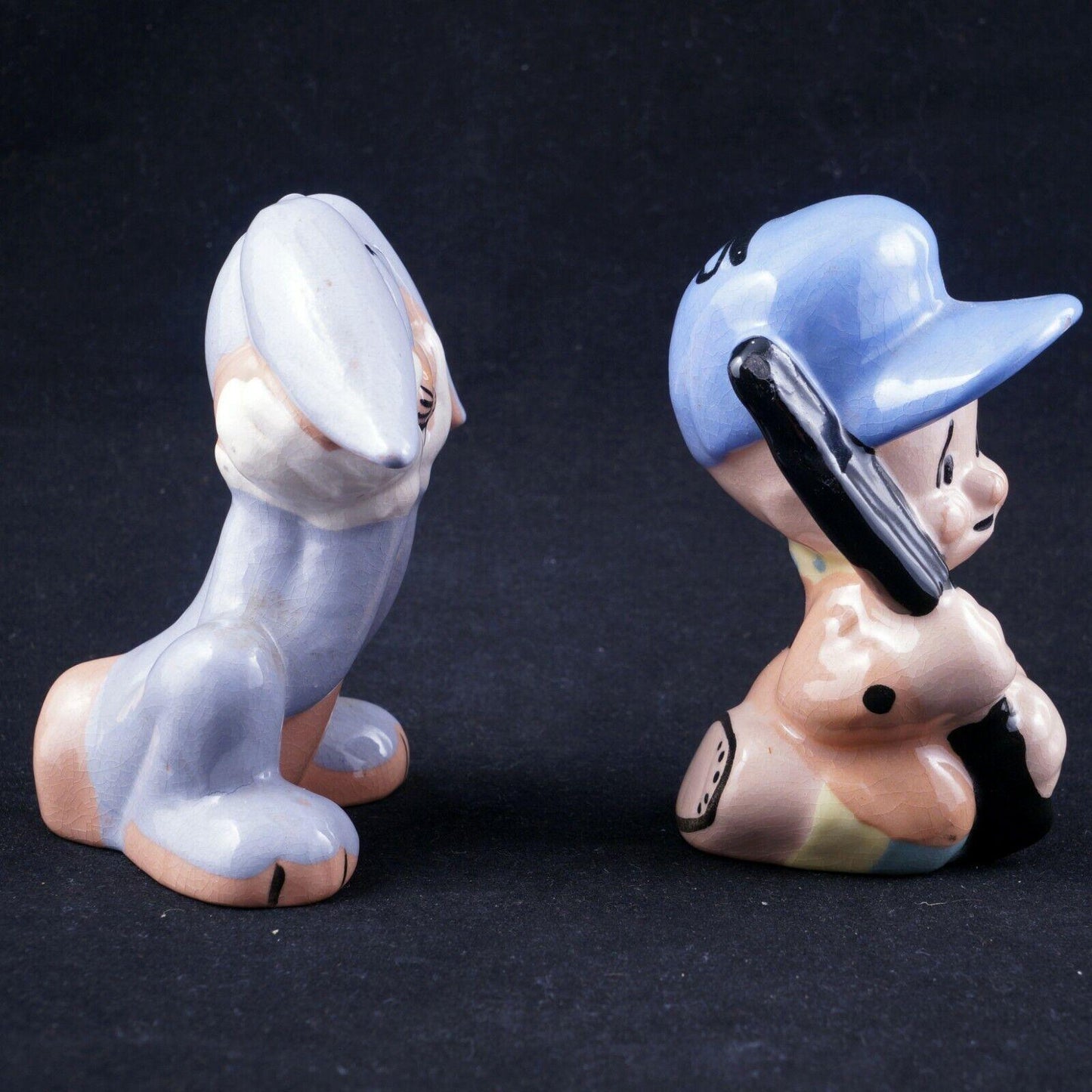 Ceramic Elmer Fudd and Bugs Bunny Figurines Evan K Shaw Warner Brothers c 1947 - Bear and Raven Antiques