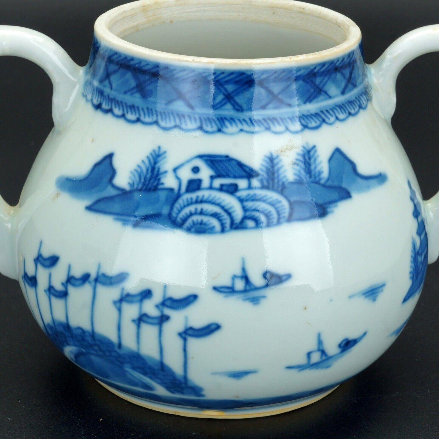 Chinese 18th/19th C Canton ware blue and white porcelain cream and sugar - Bear and Raven Antiques