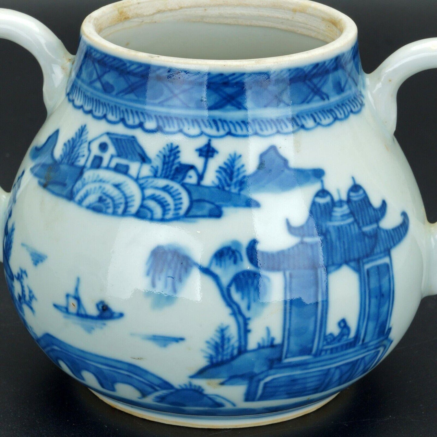 Chinese 18th/19th C Canton ware blue and white porcelain cream and sugar - Bear and Raven Antiques