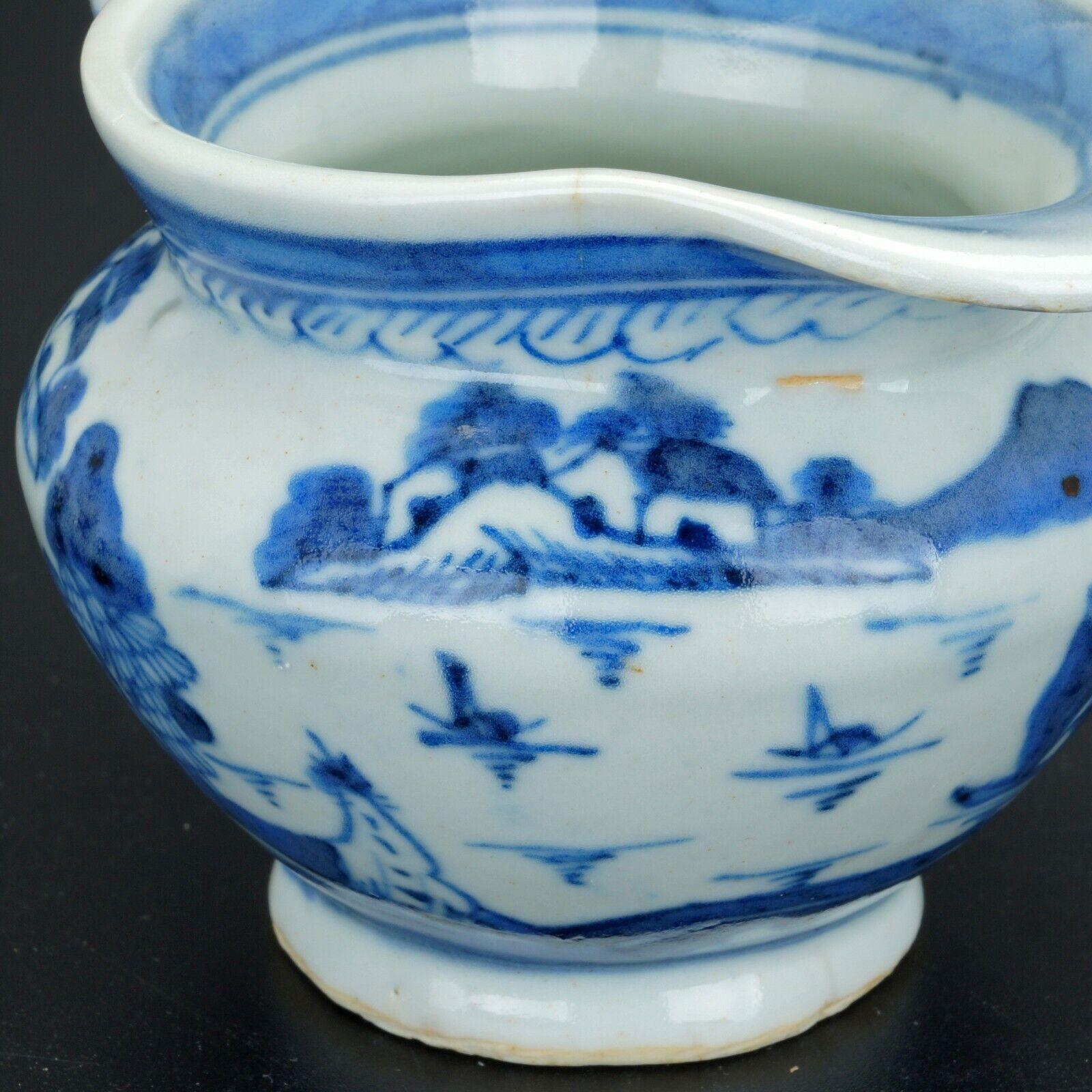 Chinese 18th/19th C Canton ware blue and white porcelain cream and sugar - Bear and Raven Antiques