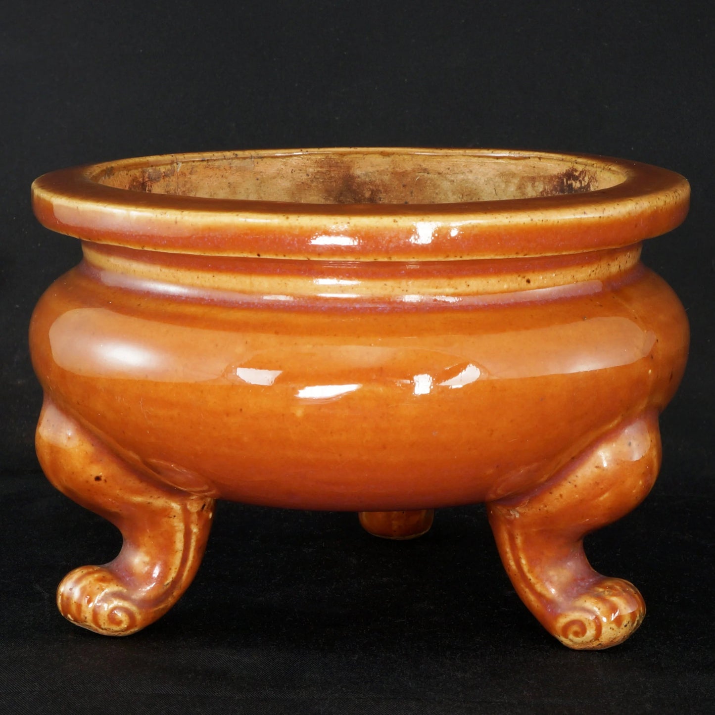 Chinese 19th C Porcelain Censer Burnt Amber - Bear and Raven Antiques