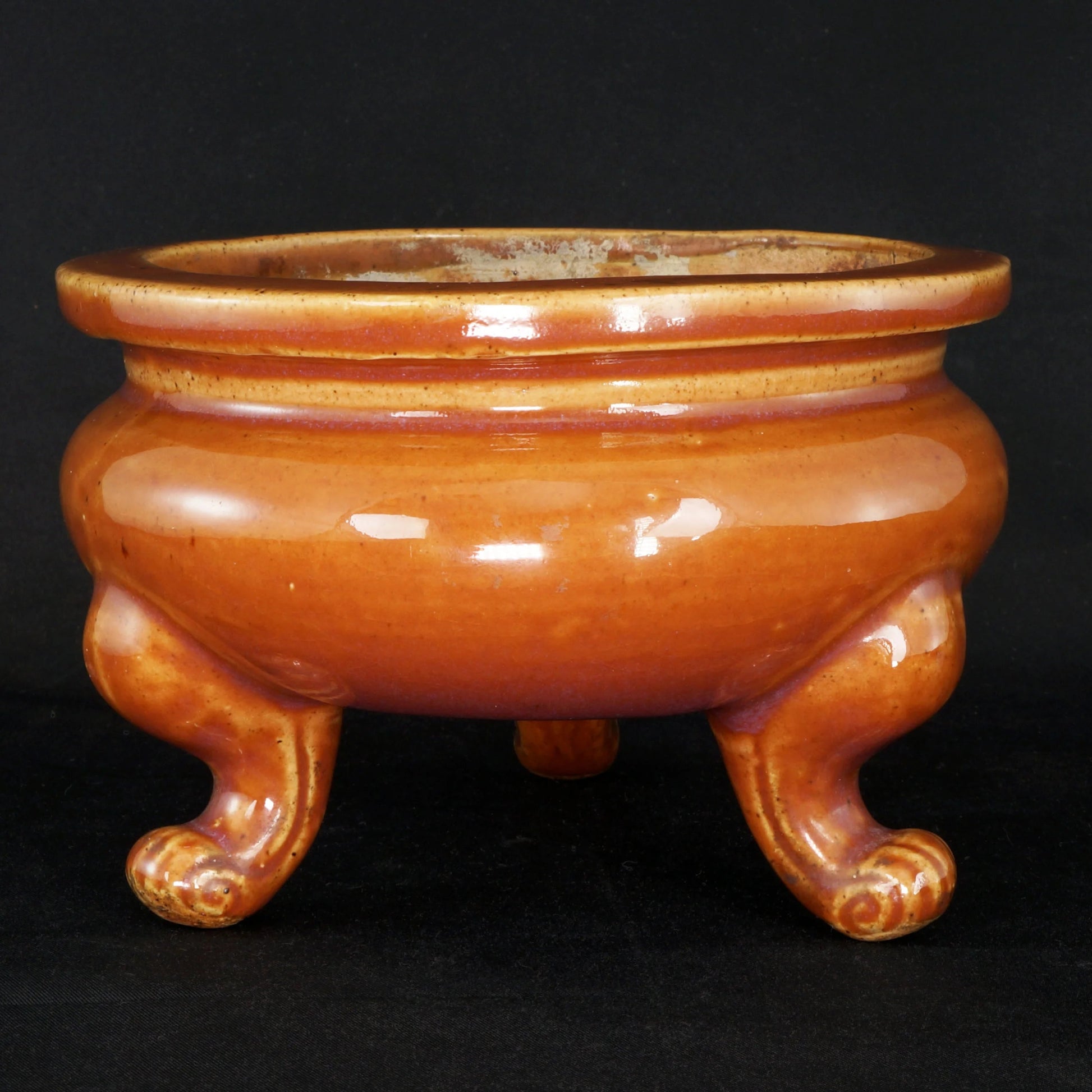 Chinese 19th C Porcelain Censer Burnt Amber - Bear and Raven Antiques