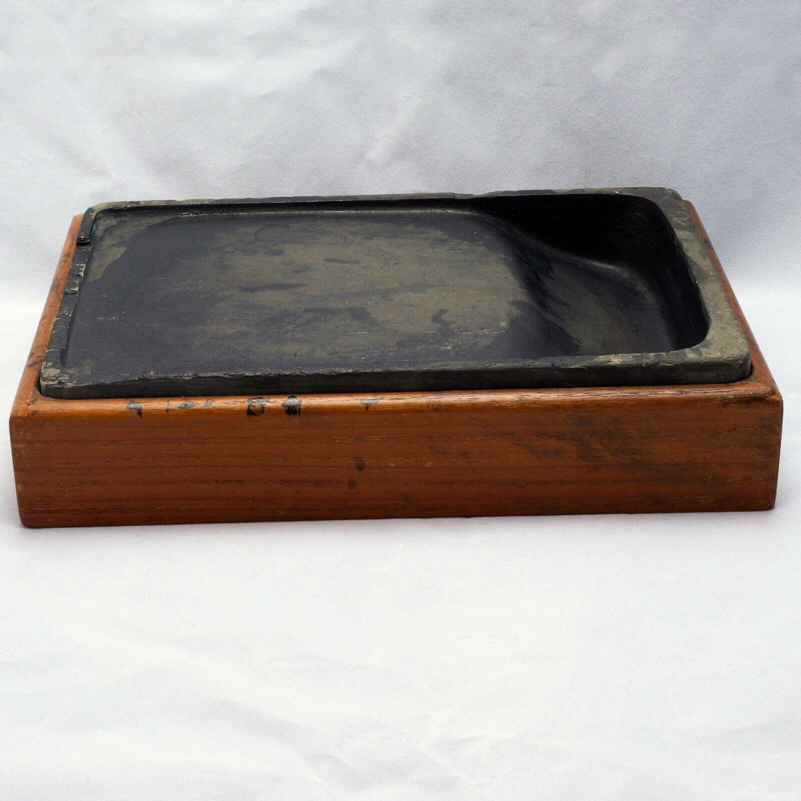 Chinese Antique Ink Stone in Fitted Wood Box Circa 1900 - Bear and Raven Antiques