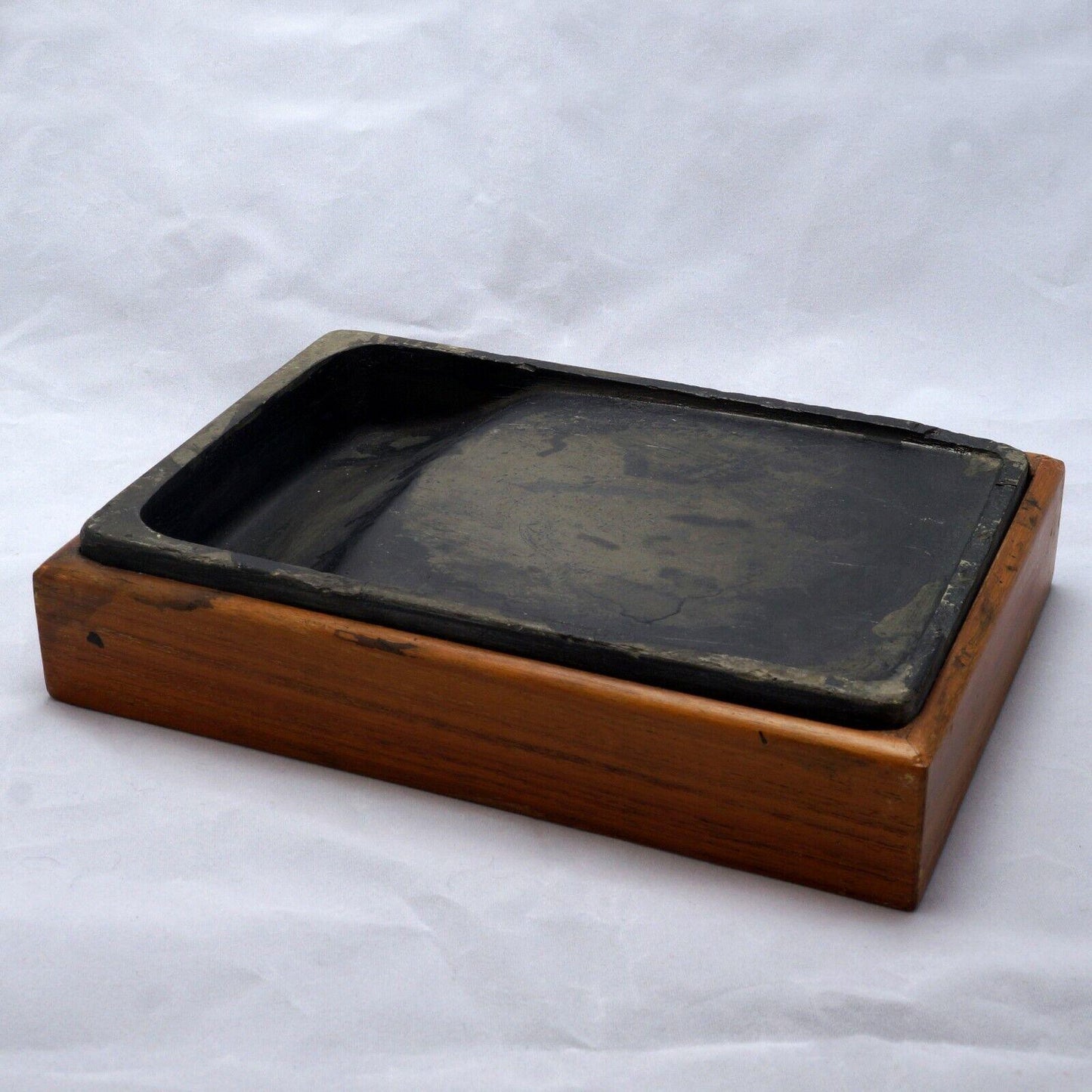 Chinese Antique Ink Stone in Fitted Wood Box Circa 1900 - Bear and Raven Antiques