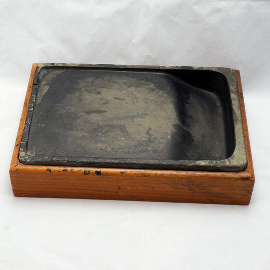 Chinese Antique Ink Stone in Fitted Wood Box Circa 1900 - Bear and Raven Antiques