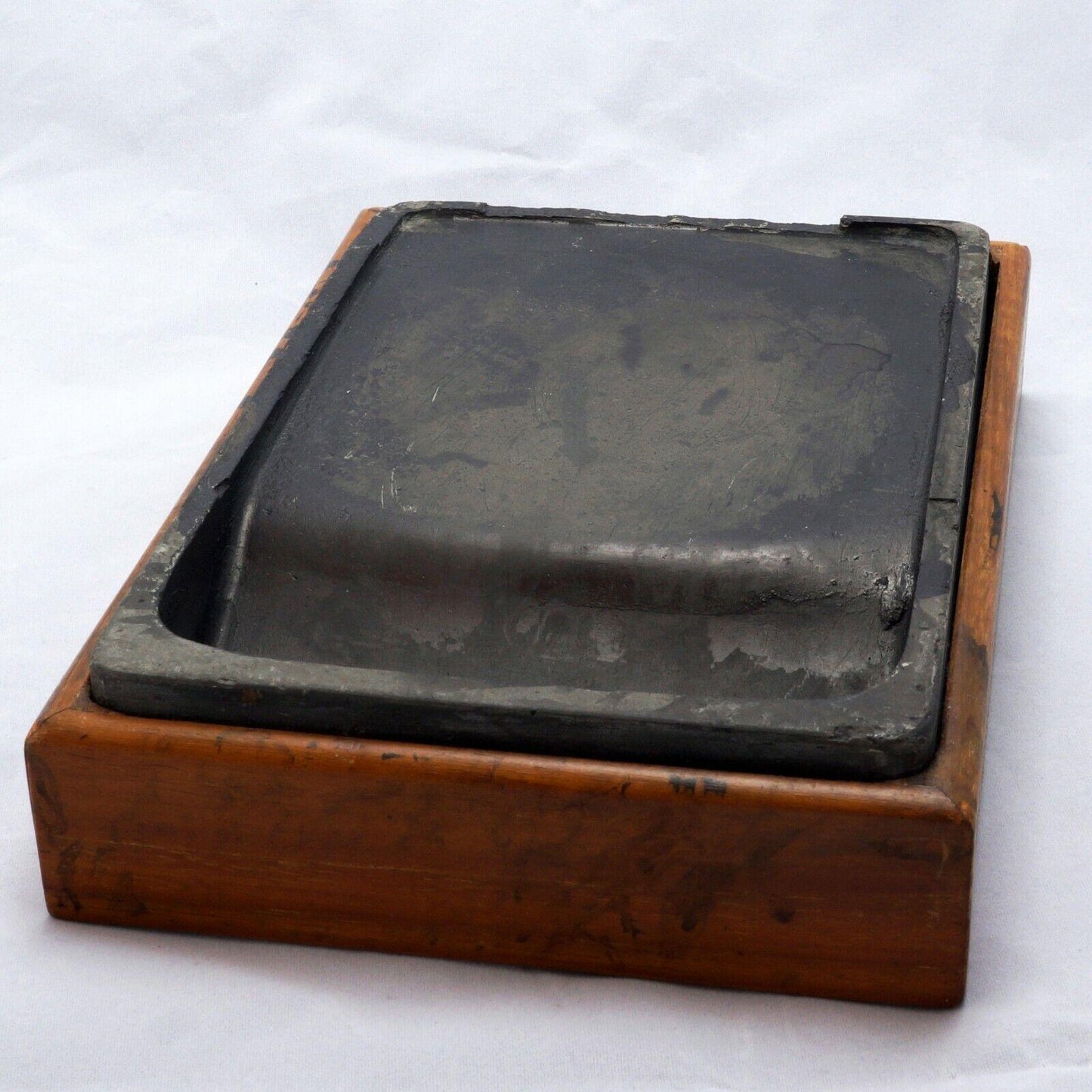 Chinese Antique Ink Stone in Fitted Wood Box Circa 1900 - Bear and Raven Antiques