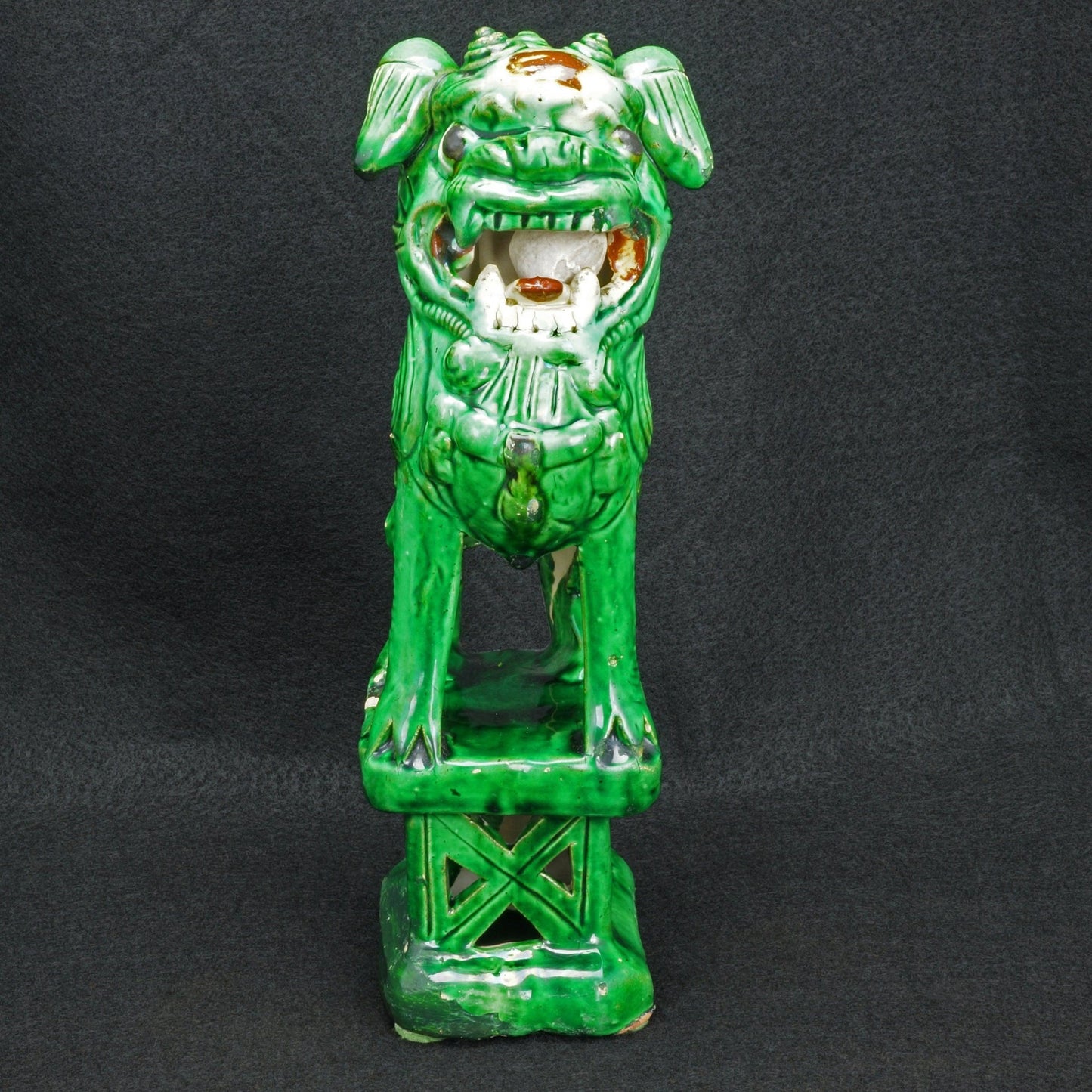 Chinese Ceramic Sancai Foo Dog Incense Stand 18th/19th Century - Bear and Raven Antiques