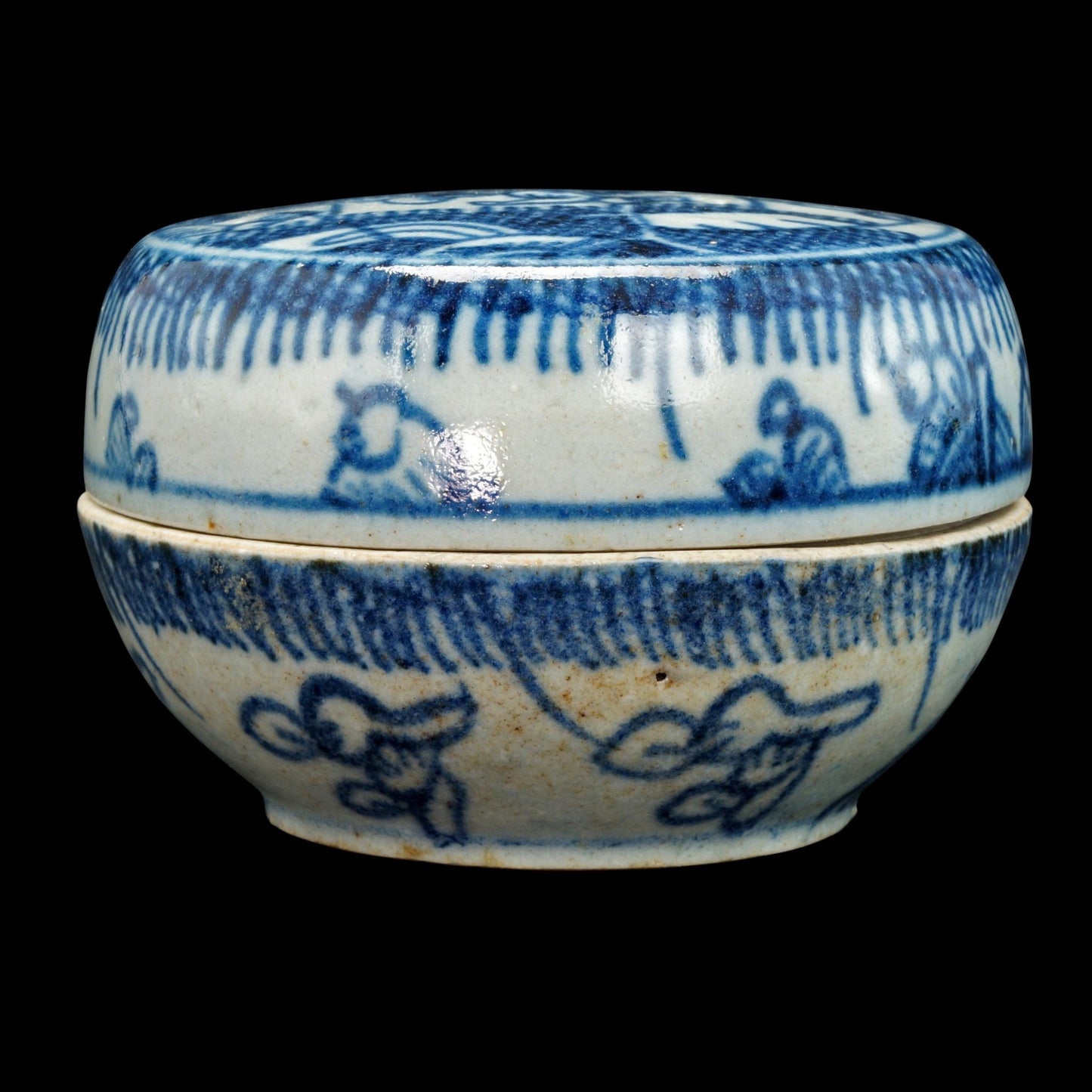 Chinese Early Ming Blue and White Lidded Box 15th C - Bear and Raven Antiques