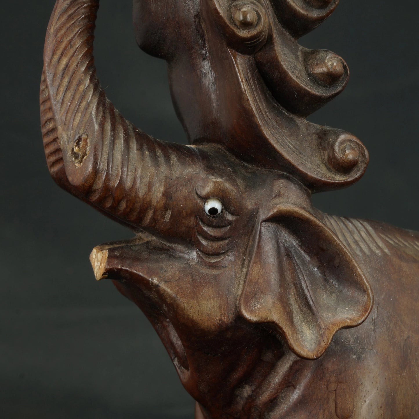 Chinese Elephant Hardwood Carving Circa 1920 - Bear and Raven Antiques