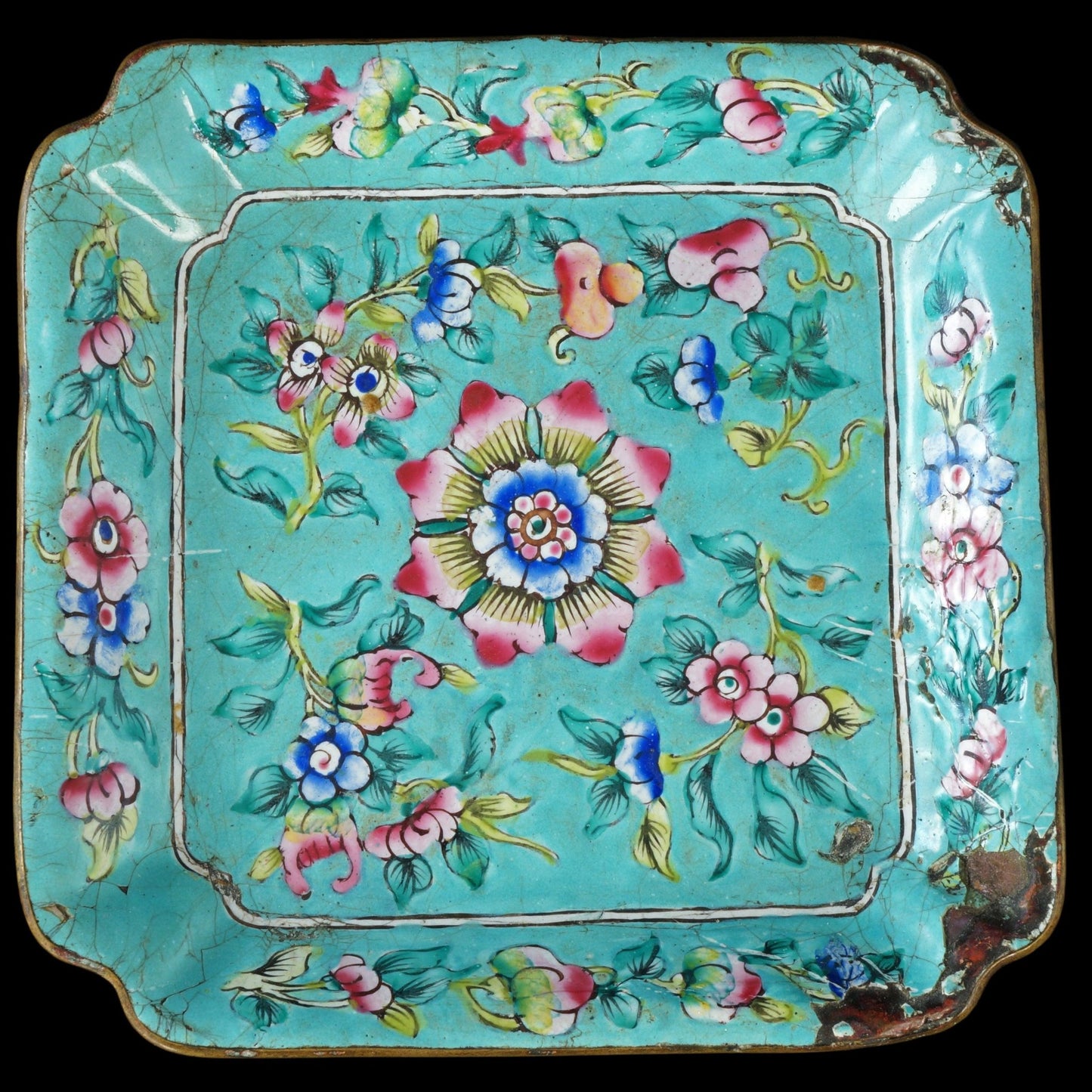 Chinese Enamel on Copper Tray 19th Century - Bear and Raven Antiques