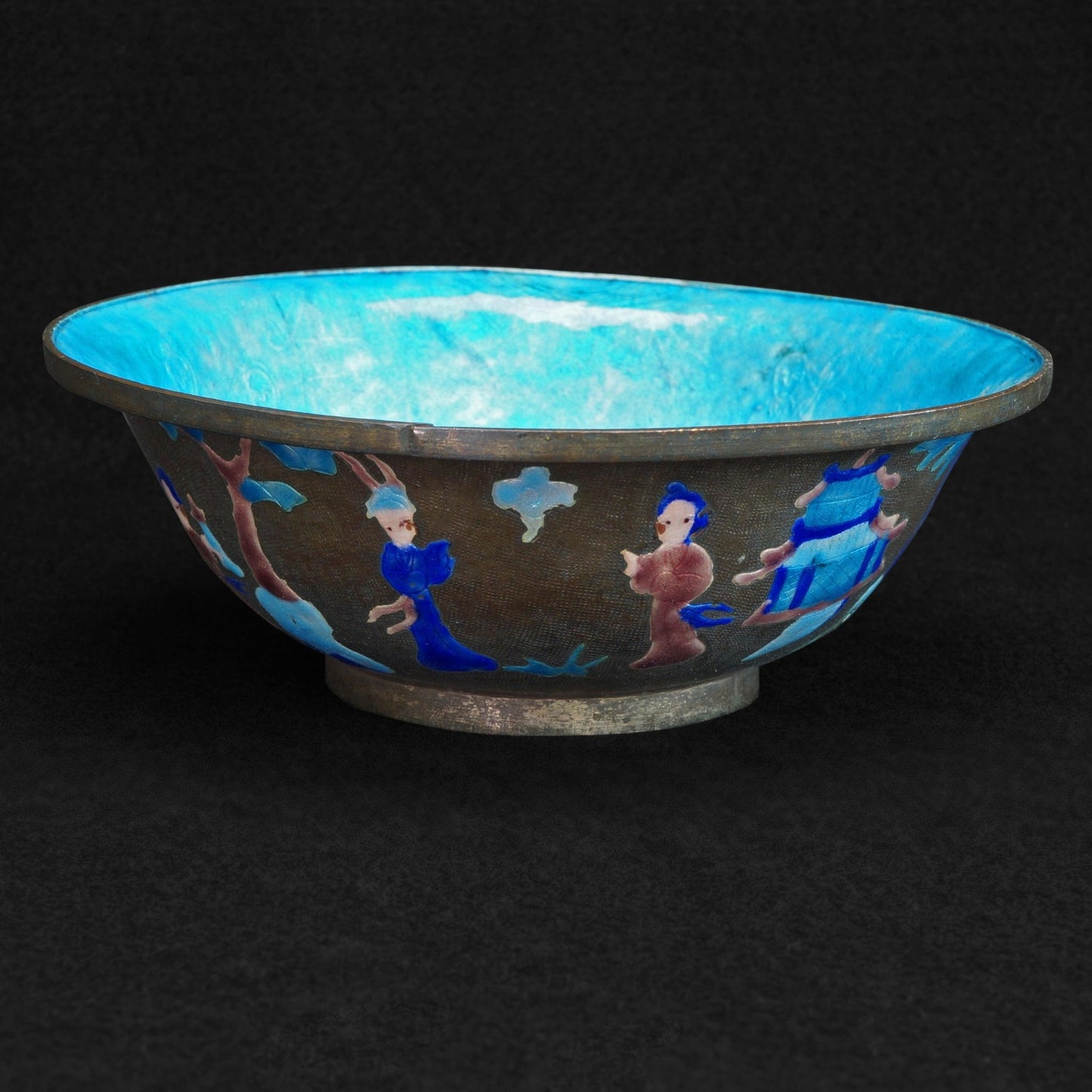 Chinese Enameled Metal Bowl Late Qing/Republic Period - Bear and Raven Antiques