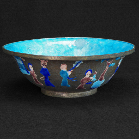 Chinese Enameled Metal Bowl Late Qing/Republic Period - Bear and Raven Antiques