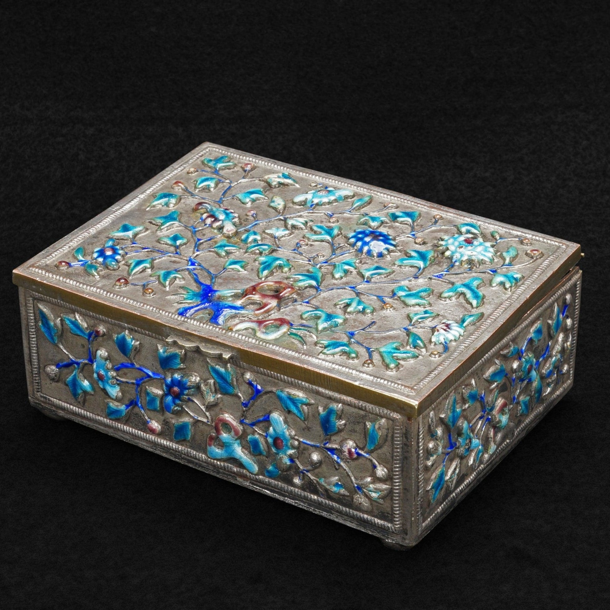 Chinese Enameled Metal Box Republic Period Circa 1930 - Bear and Raven Antiques