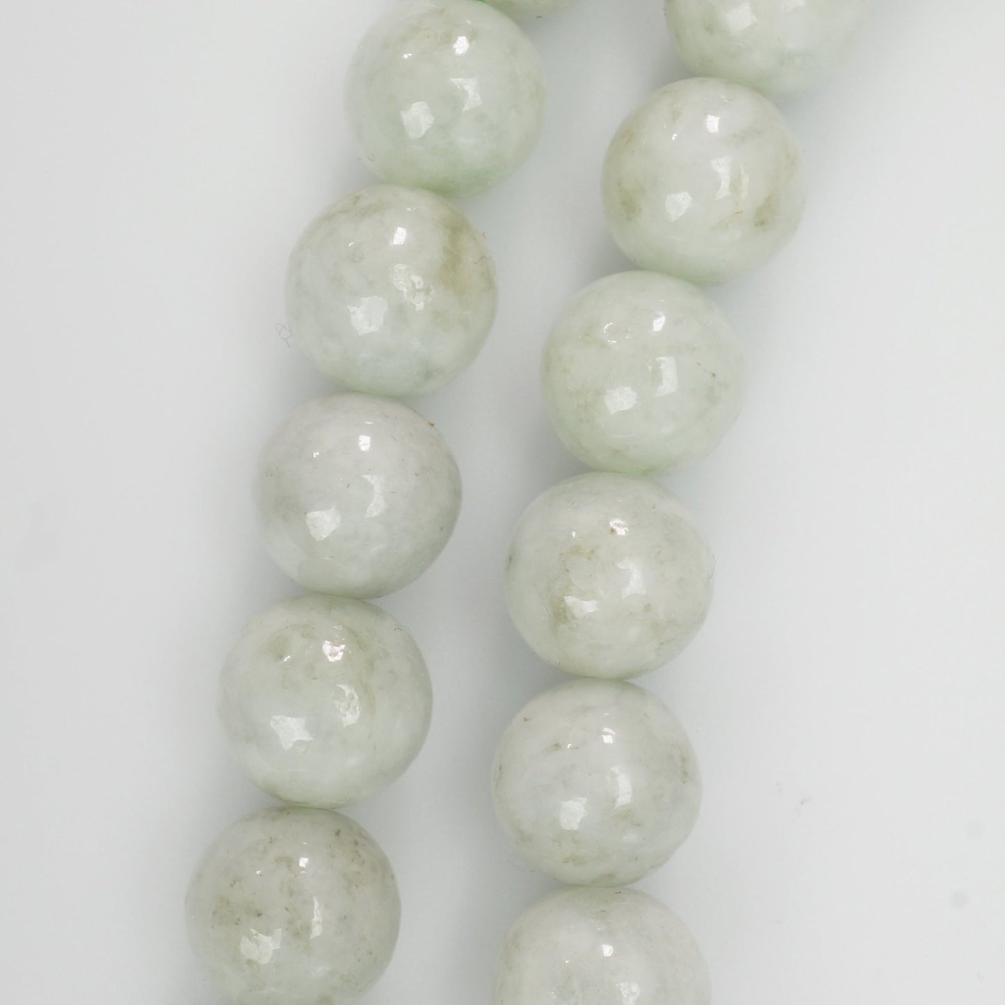 Chinese Pale Green Nephrite Jade Bead Strand Partial Necklace - Bear and Raven Antiques