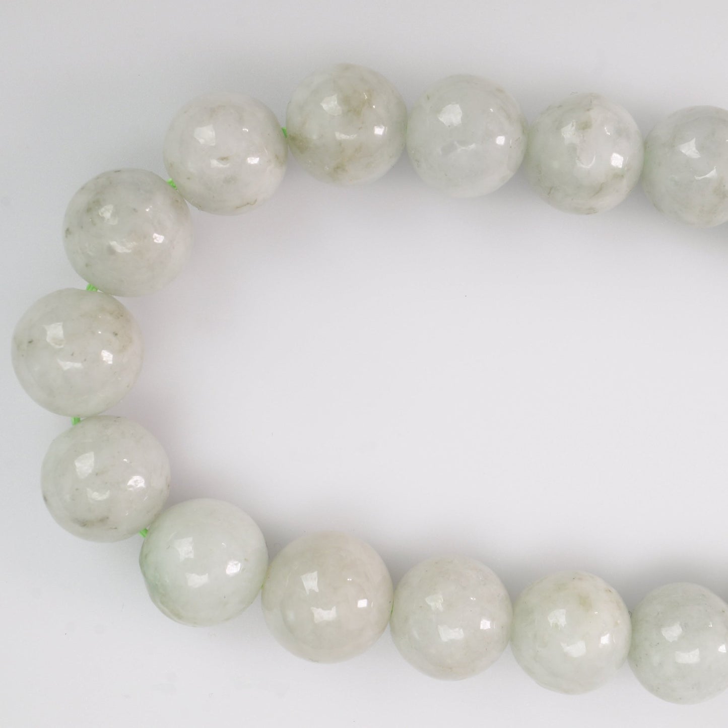 Chinese Pale Green Nephrite Jade Bead Strand Partial Necklace - Bear and Raven Antiques