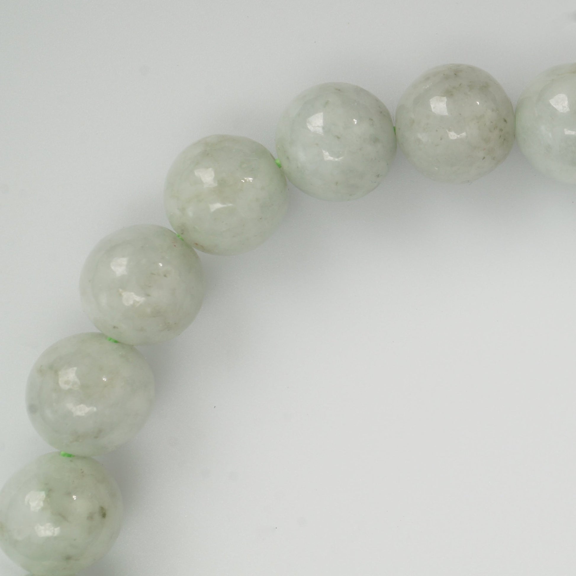 Chinese Pale Green Nephrite Jade Bead Strand Partial Necklace - Bear and Raven Antiques