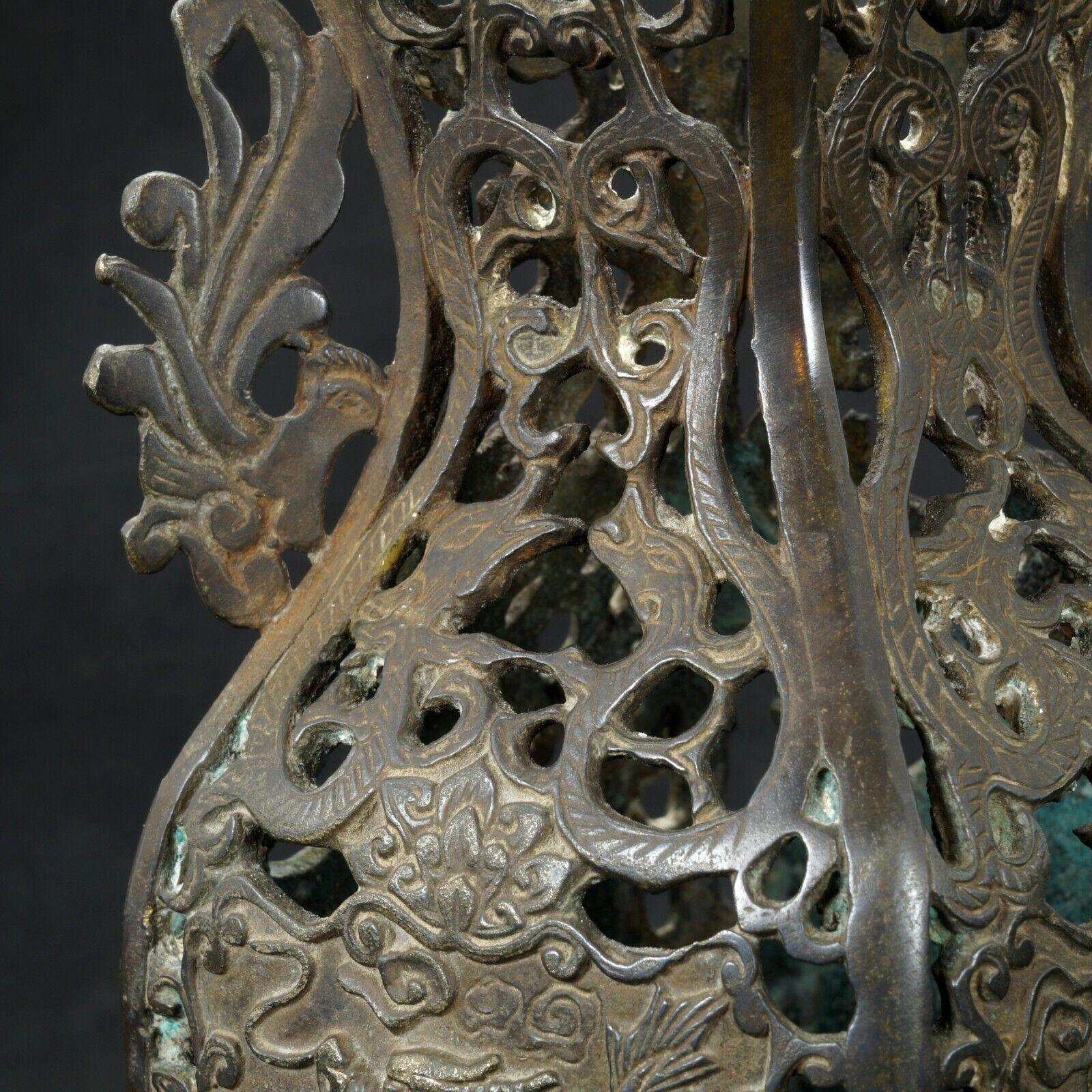 Chinese Pierced Bronze Vase with Mythical Beasts Republic Period - Bear and Raven Antiques