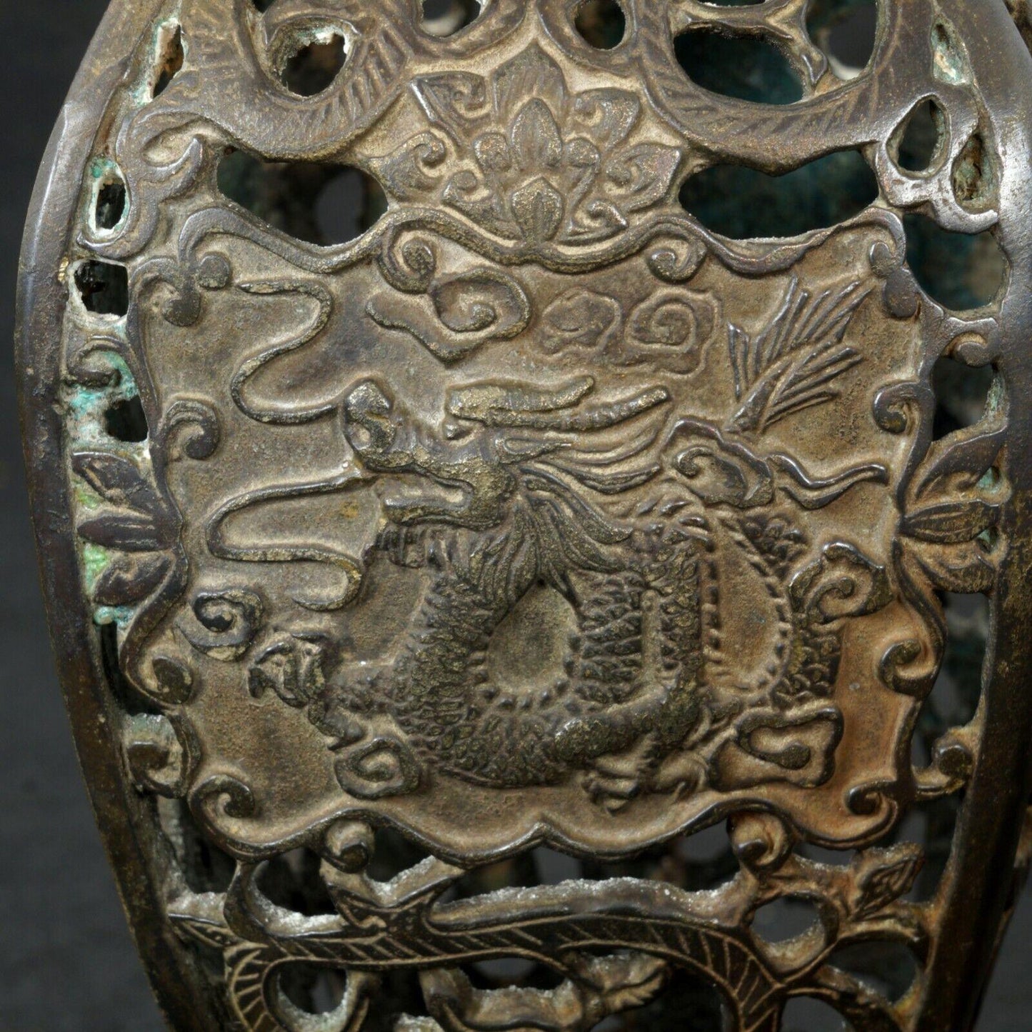 Chinese Pierced Bronze Vase with Mythical Beasts Republic Period - Bear and Raven Antiques