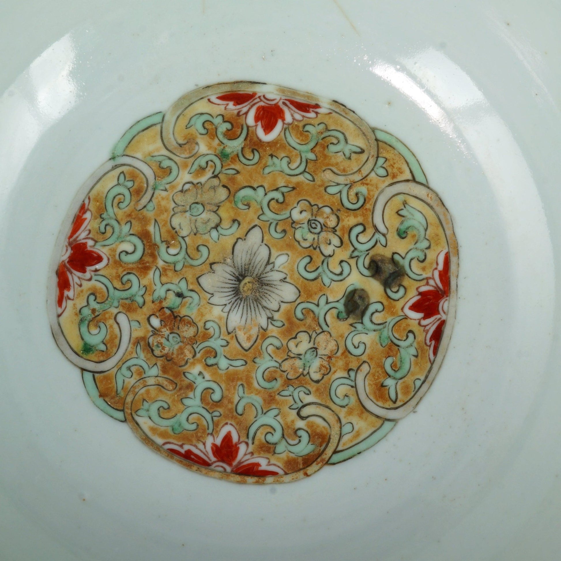 Chinese Polychrome Punch Bowl with Precious Objects Early to mid 19th Century - Bear and Raven Antiques