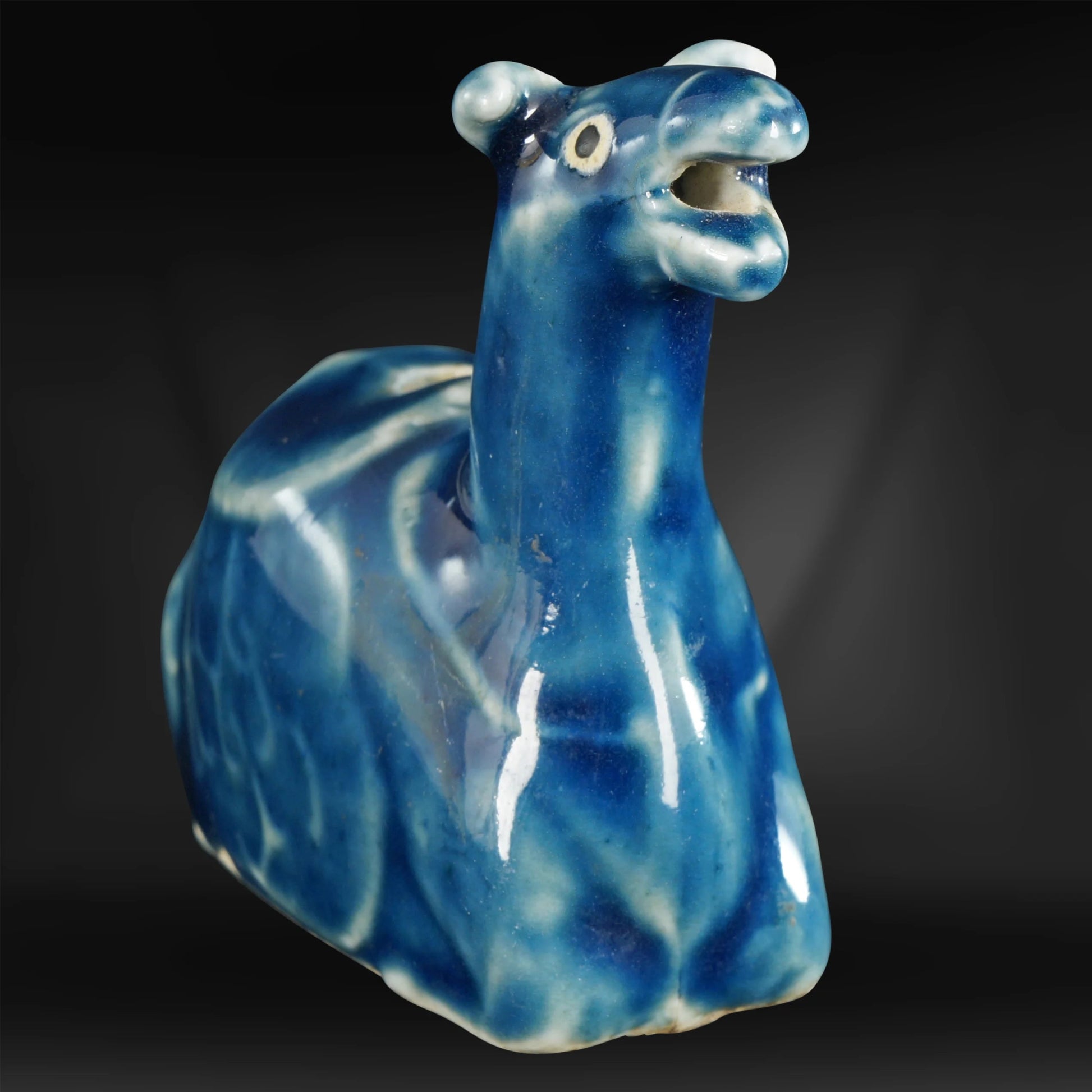 Chinese Porcelain Camel Water Dropper Cobalt Blue Qing/Republic c 1900 - Bear and Raven Antiques