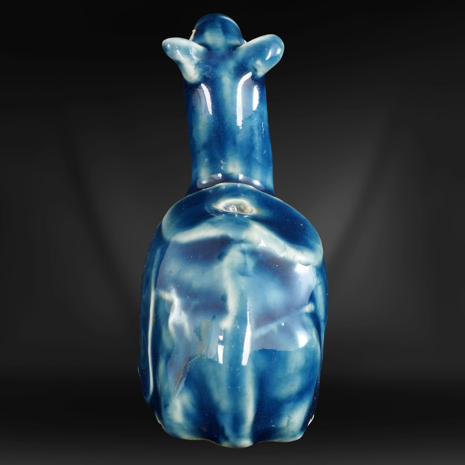 Chinese Porcelain Camel Water Dropper Cobalt Blue Qing/Republic c 1900 - Bear and Raven Antiques