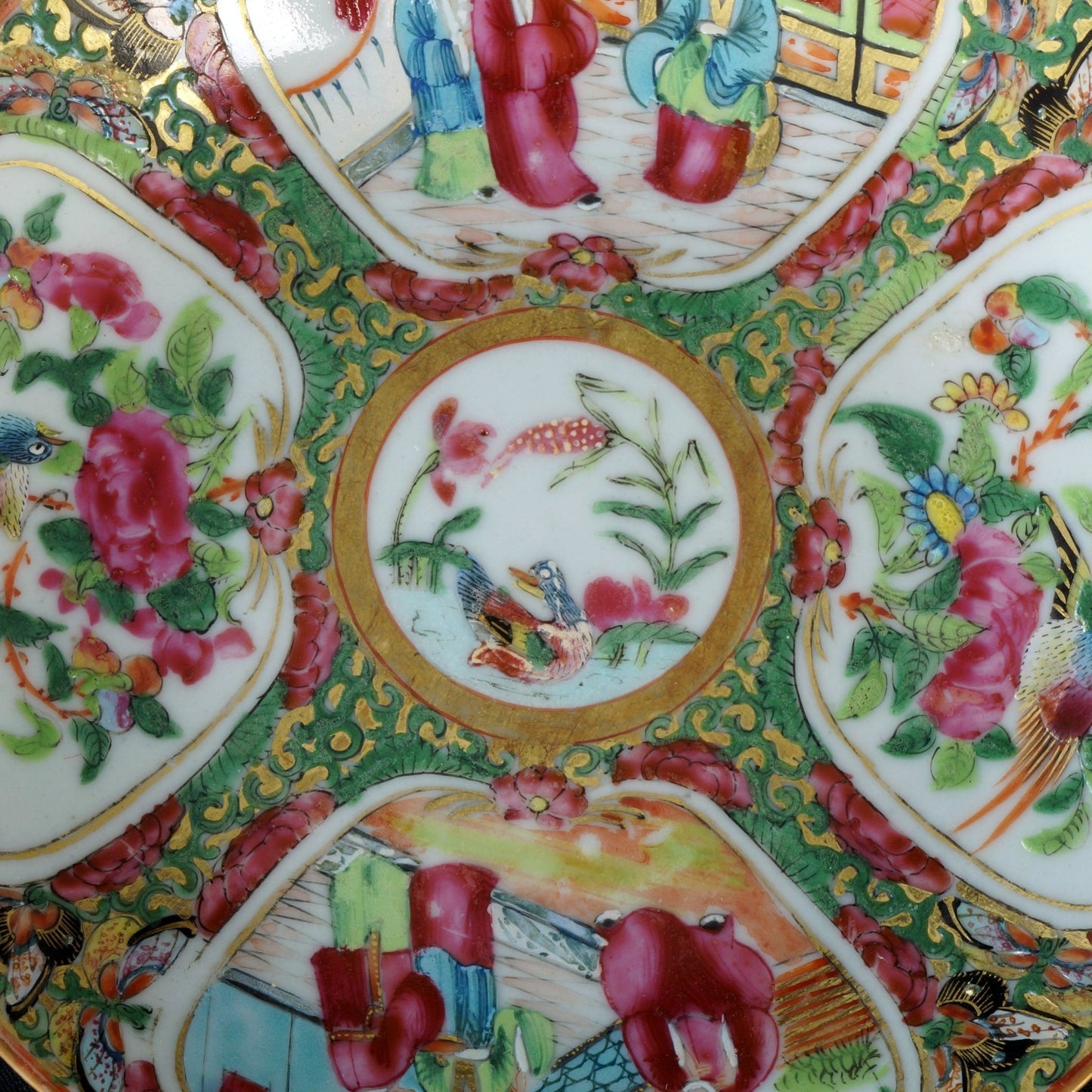 Chinese Rose Mandarin Saucer Circa 1840 - Bear and Raven Antiques