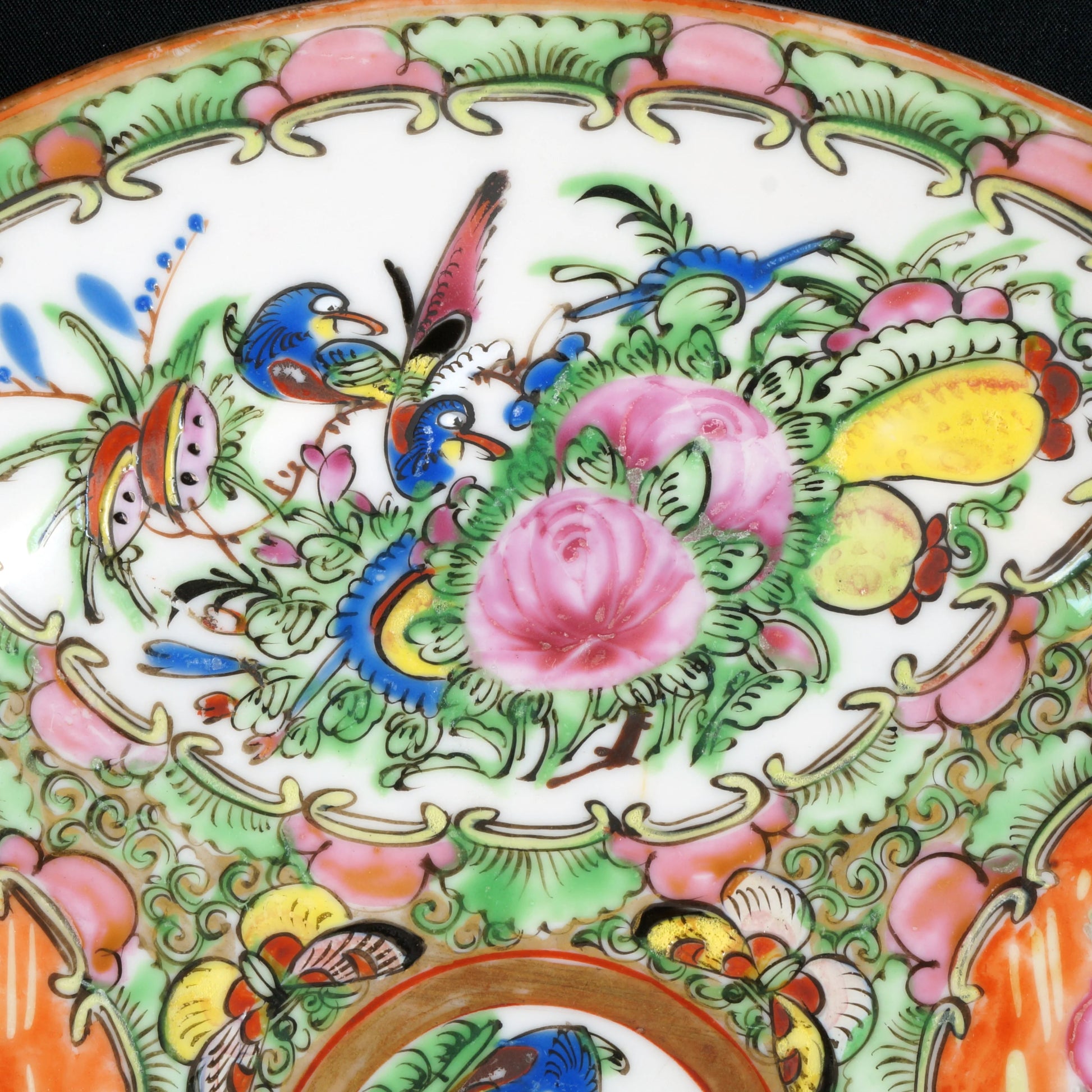 Chinese Rose Medallion Hand Painted Plate Republic Period - Bear and Raven Antiques