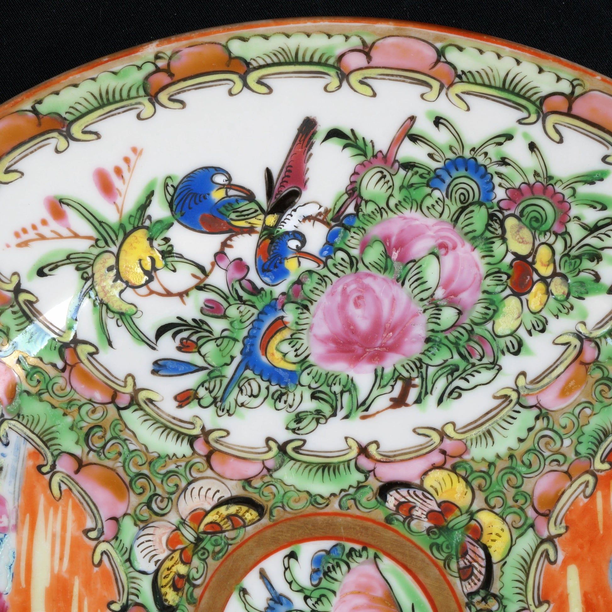 Chinese Rose Medallion Hand Painted Plate Republic Period - Bear and Raven Antiques