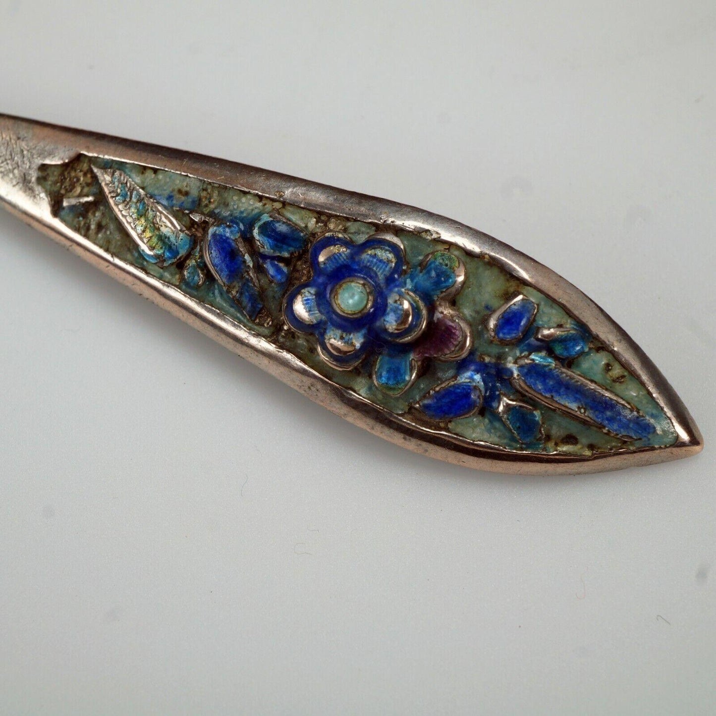 Chinese Silver Enameled Hairpin/Ornament 19th Century - Bear and Raven Antiques