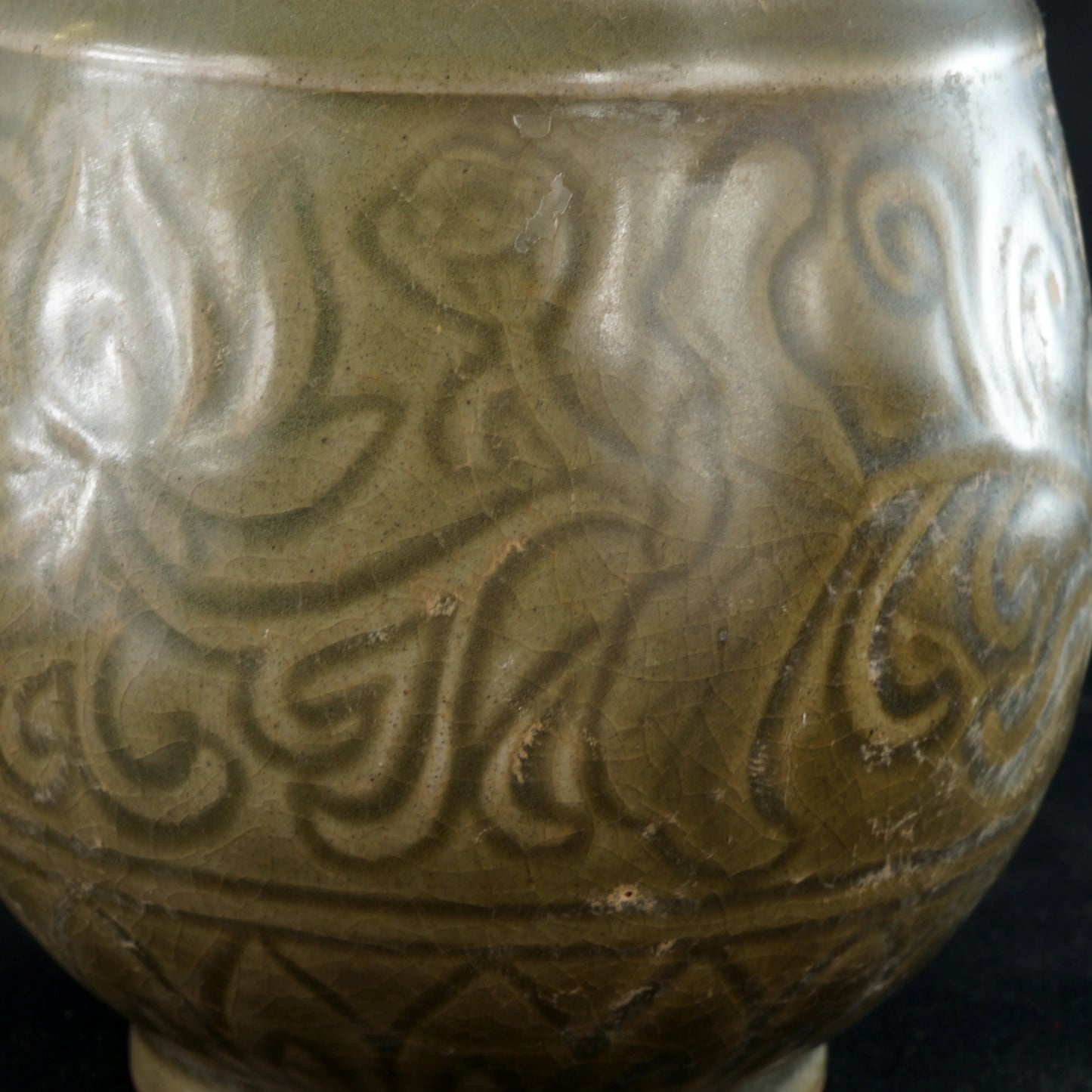 Chinese Song-Style (Reproduction) Celadon Handled Vase 20th C - Bear and Raven Antiques