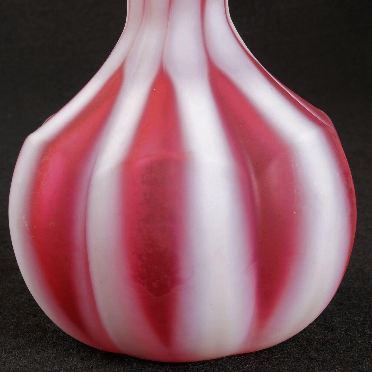 Cranberry and White Stripe Cased Glass Barber Bottle Late 19th Century - Bear and Raven Antiques